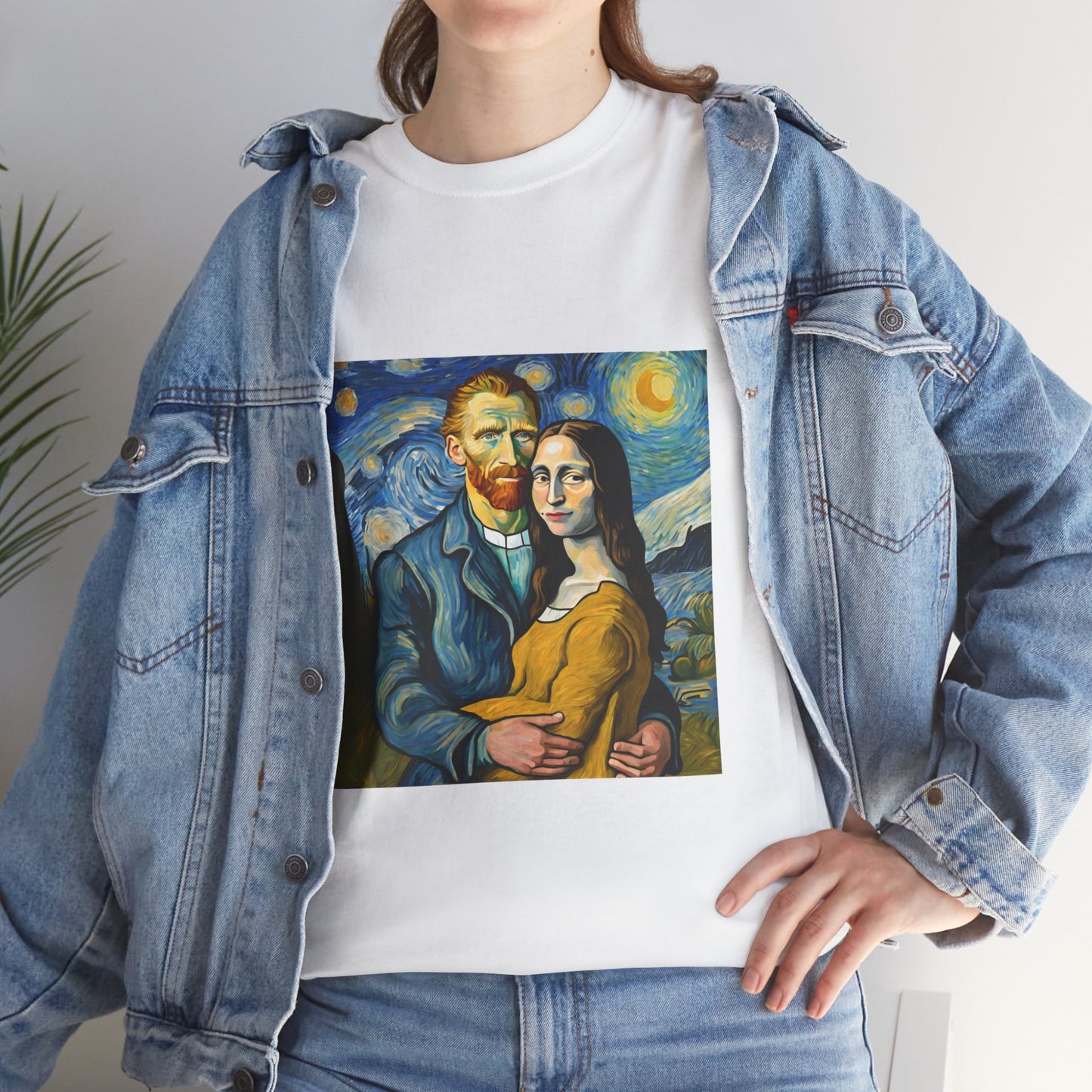 Funny Mona Lisa with Vincent Van Gogh Starry Night - Flashlander Gym Shirt