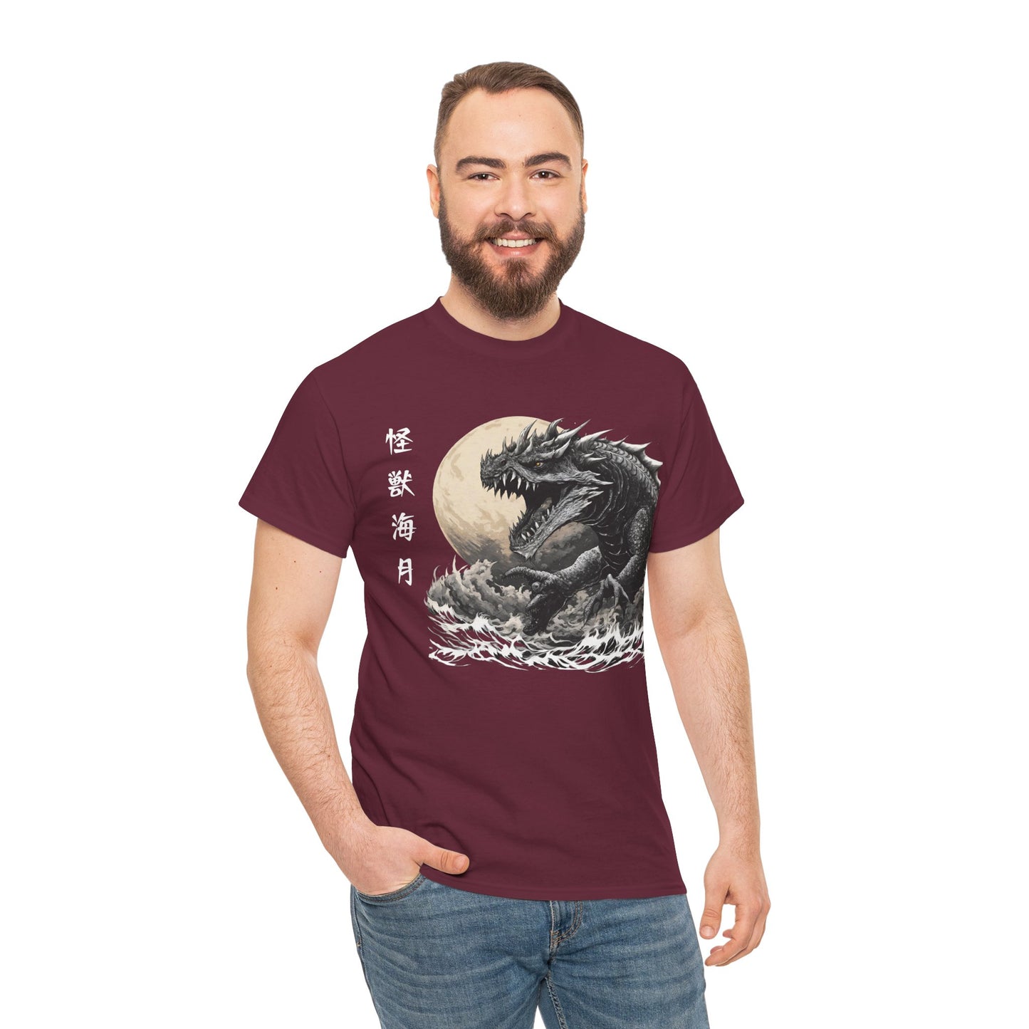 T-shirt de sport Flashlander, le monstre marin Kraken émerge, menace au clair de lune