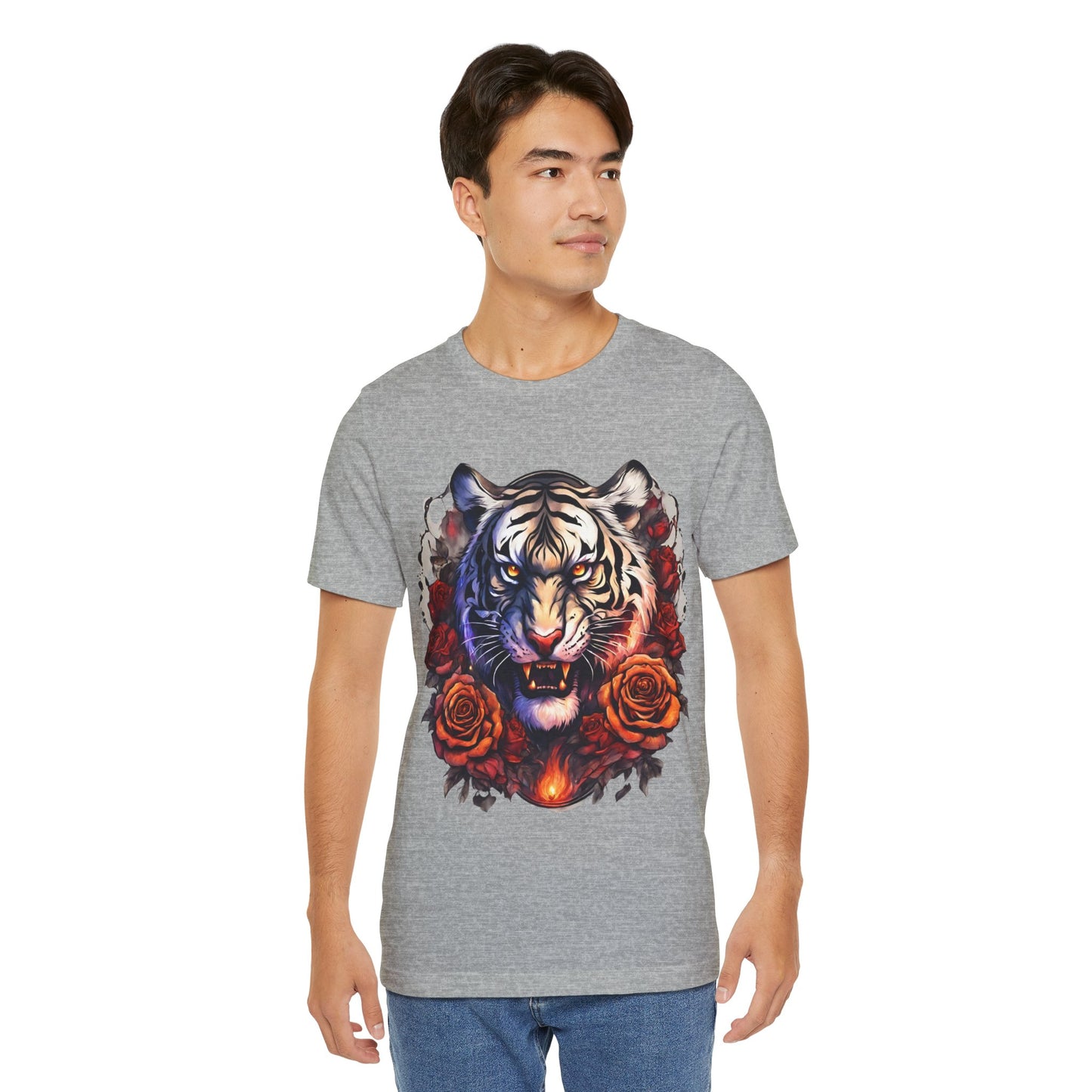 White Tiger Flames Flashlander Gym Shirt