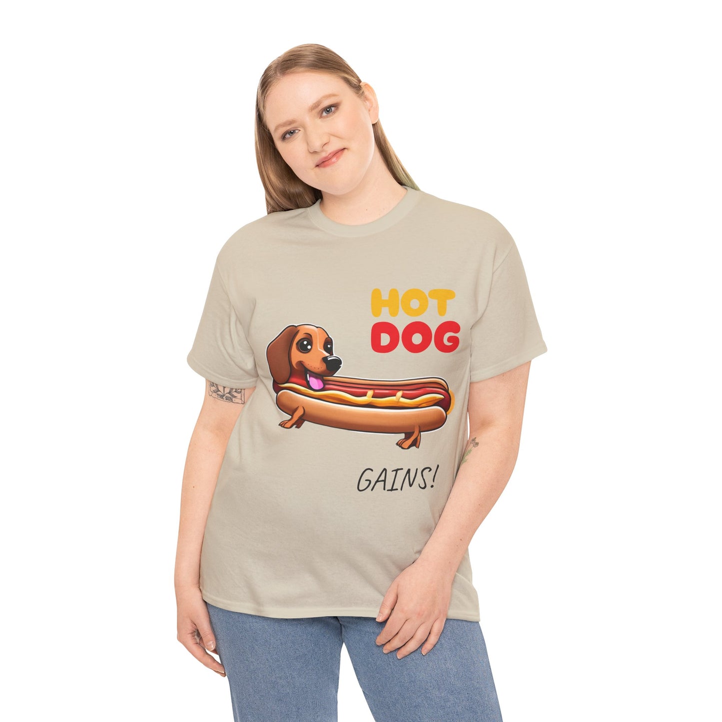 Hot Dog Gains Dachshund Dog - Flashlander Gym Shirt