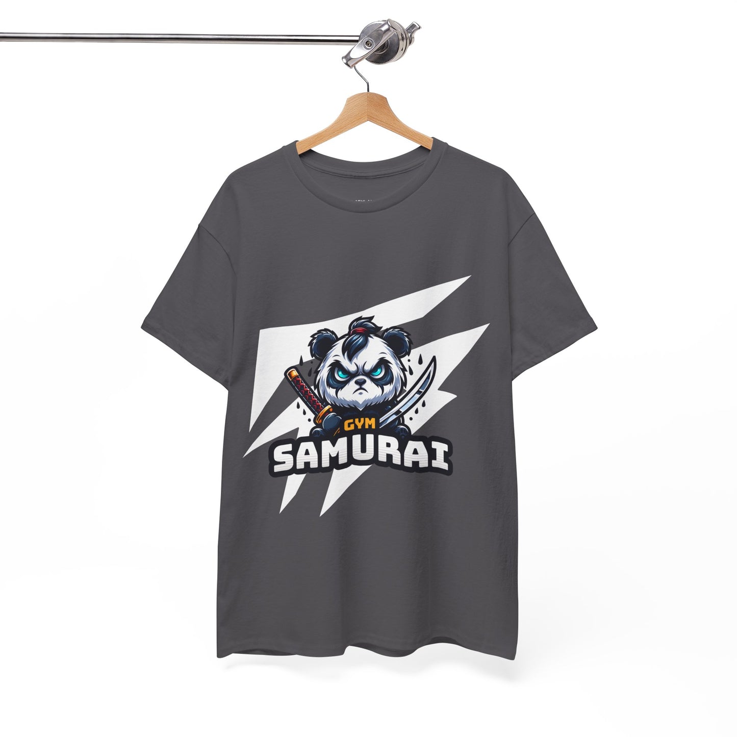 Panda Gym Samurai Shirt Flashlander Performance T-Shirt Cotton Unisex Charcoal Black Graphic Tee