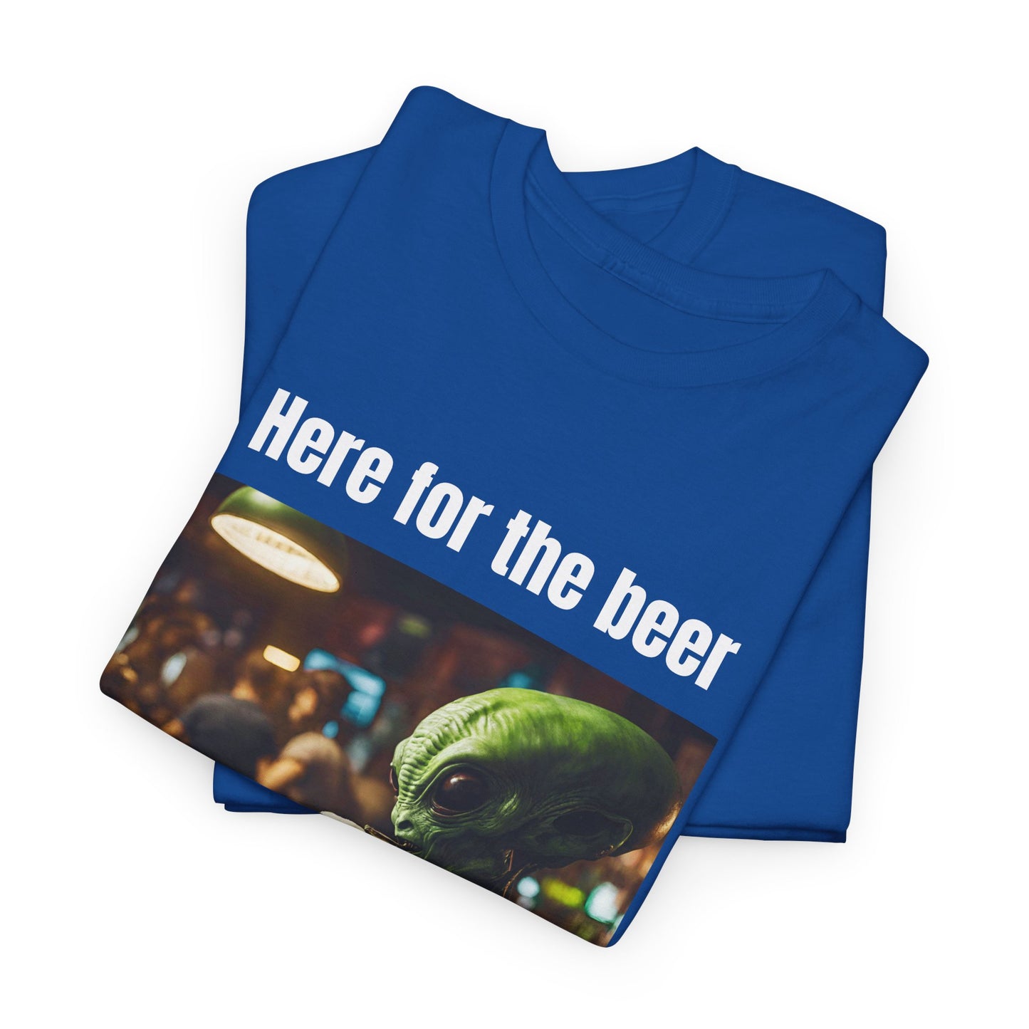 Ici pour la bière, les gains peuvent attendre ! T-shirt de sport Alien Flashlander