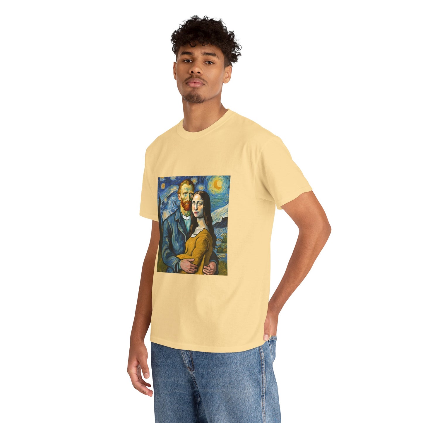 Funny Mona Lisa with Vincent Van Gogh Starry Night - Flashlander Gym Shirt