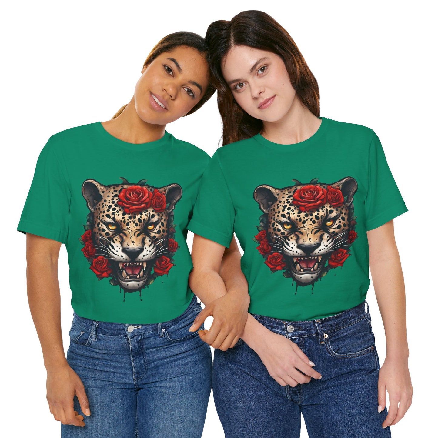 Jaguar Flames and Roses Graphic Tee Flashlander