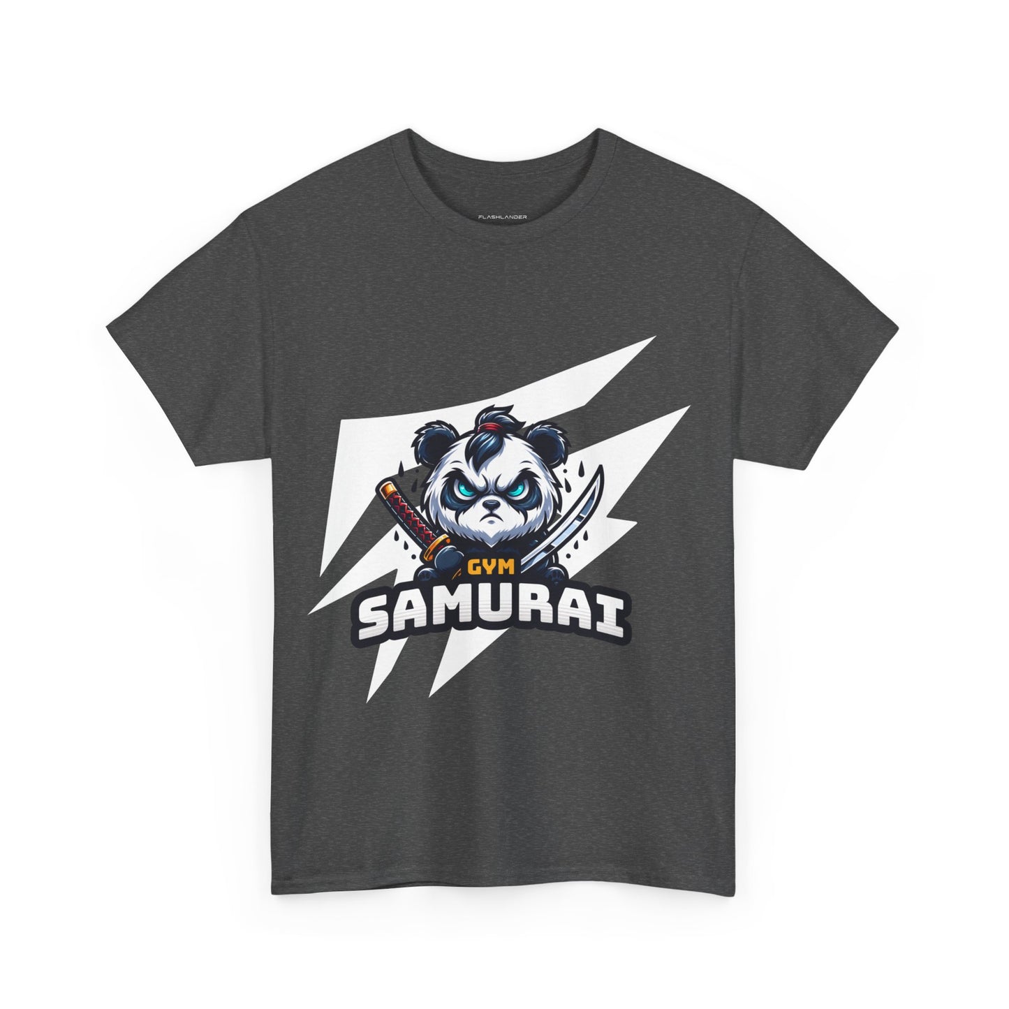 Panda Gym Samurai Shirt Flashlander Performance T-Shirt Cotton Unisex Charcoal Black Graphic Tee