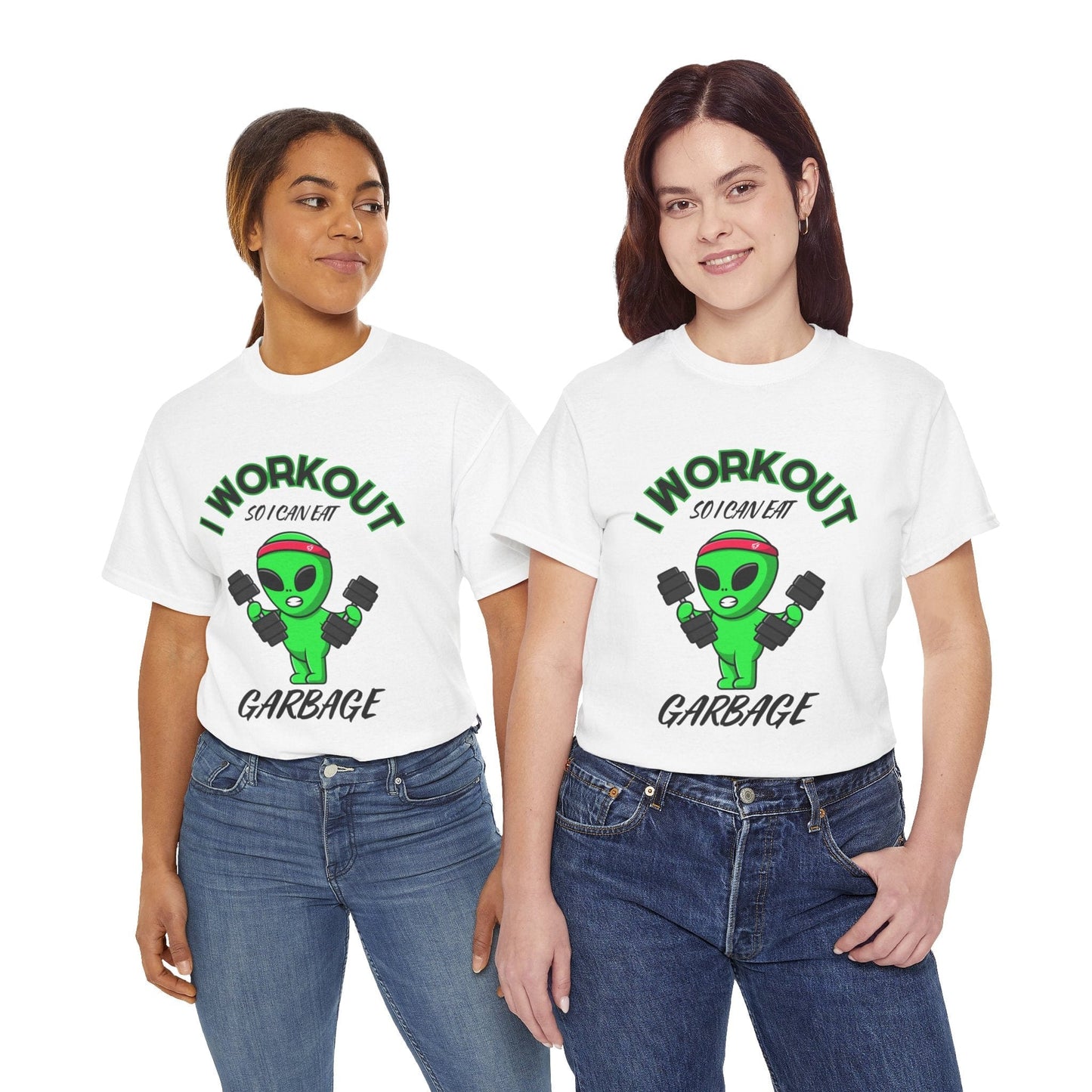 Alien I Workout So I Can Eat Garbage Graphic Tee Flashlander