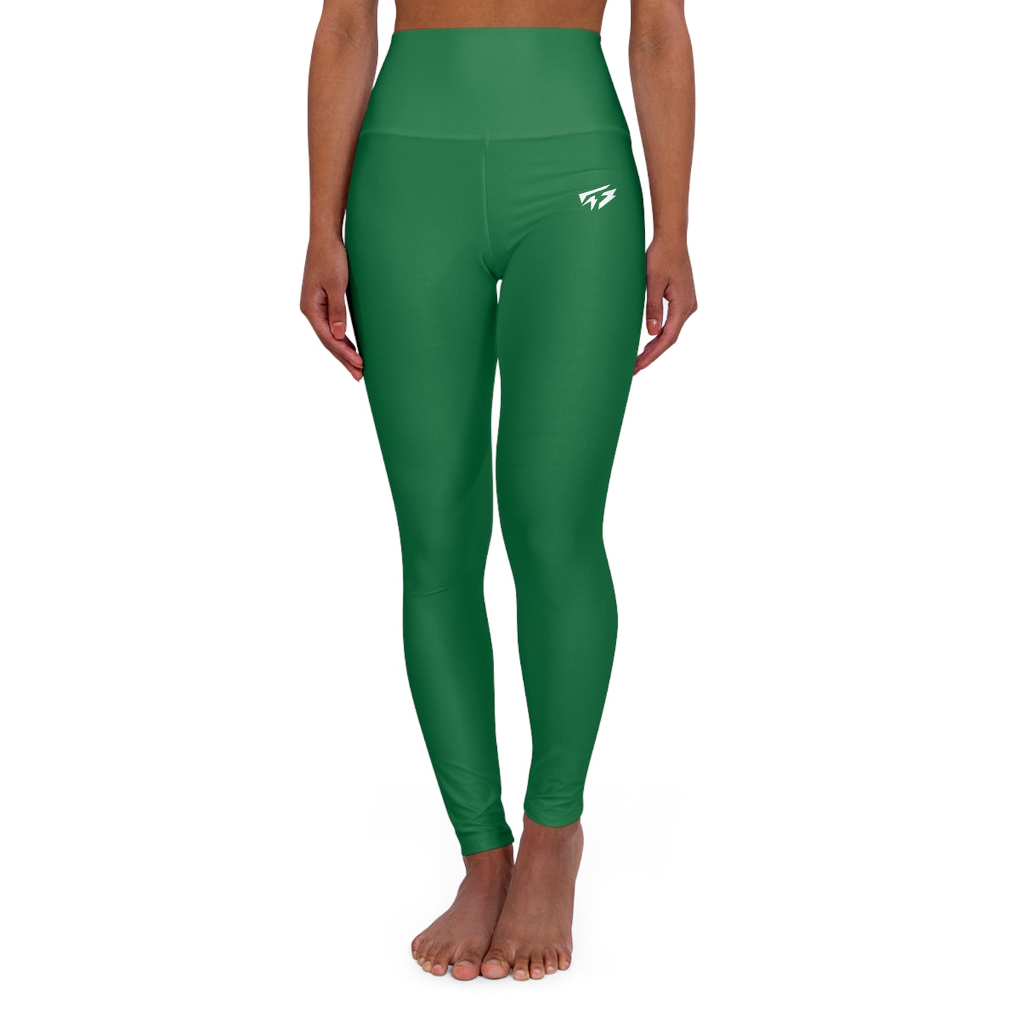 Flashlander Sportswear Zen High Waisted Yoga Leggings Dark Green (AOP)