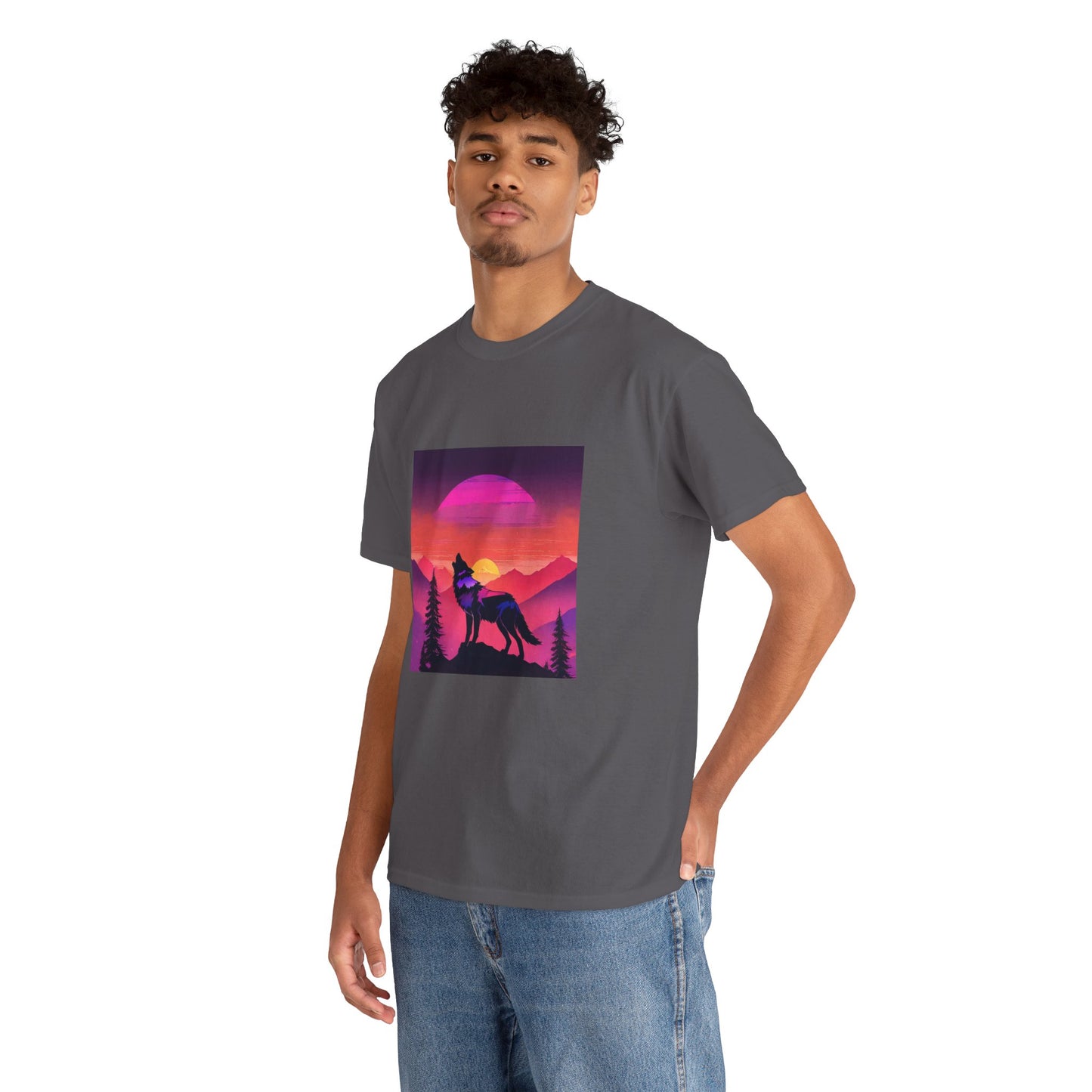 Wolf Majestic Sunset Gaphic Tee Flashlander