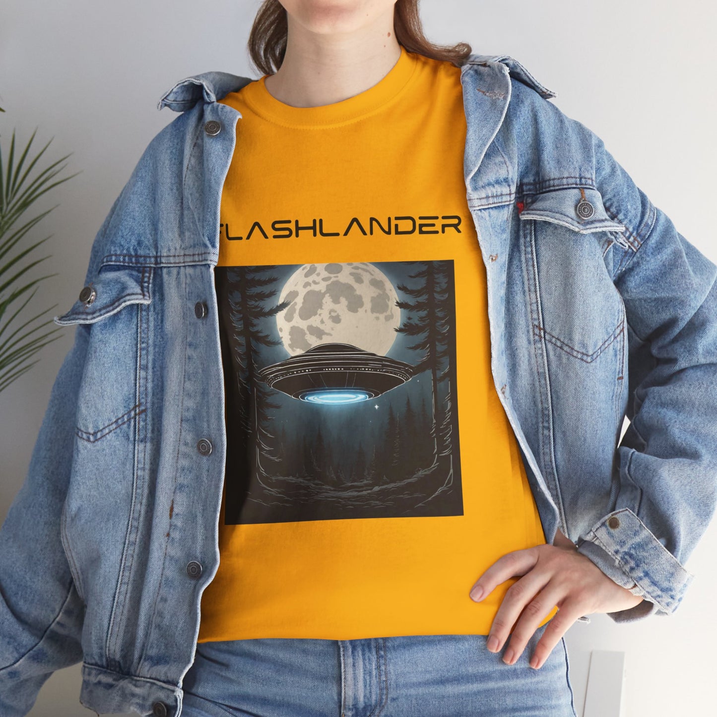 UFO Soaring Low in the Forest Tee Flashlander Gym Shirt