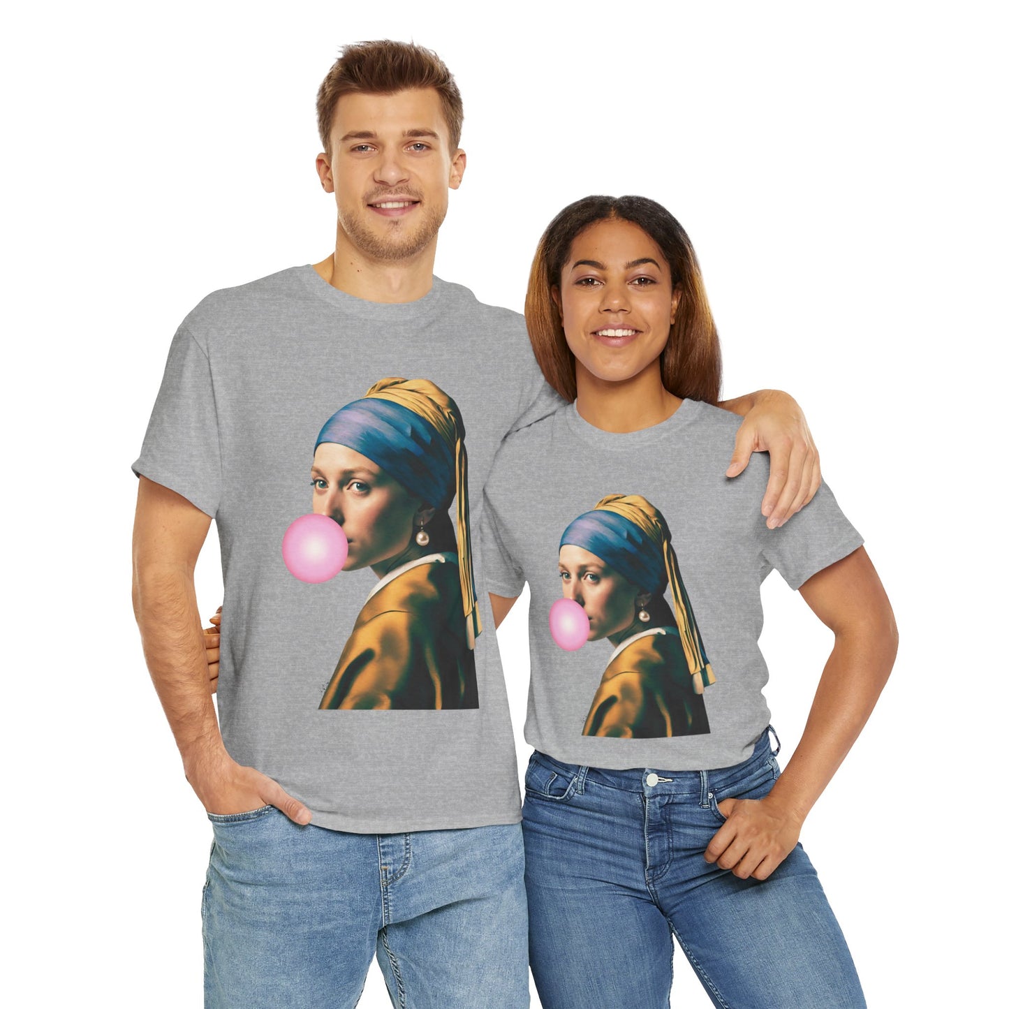 Bubble Gum Girl with a Pearl Earring Johannes Vermeer - Flashlander Gym Shirt