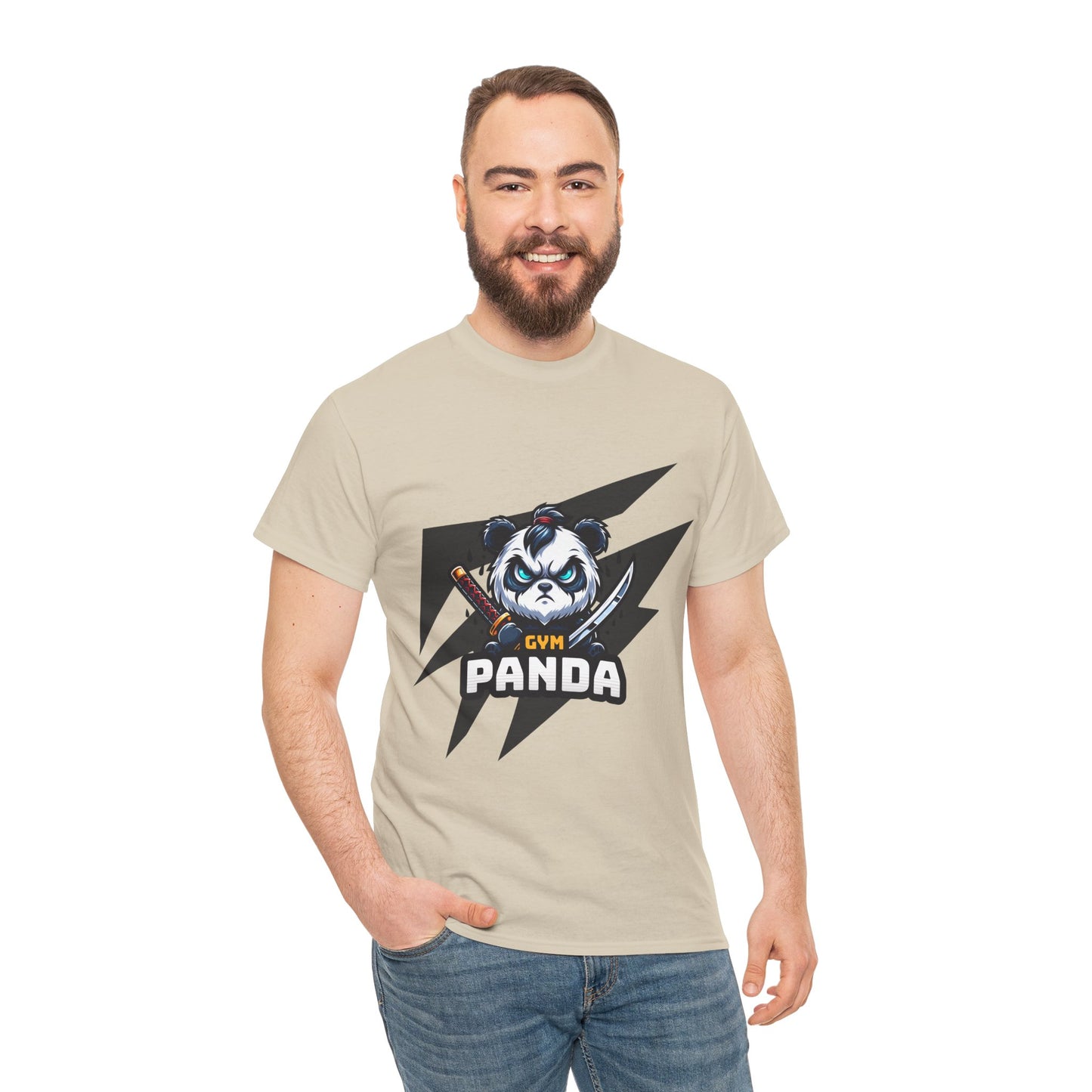 Panda Gym Samurai Shirt Flashlander Performance T-Shirt Cotton Unisex Charcoal Black Graphic Tee