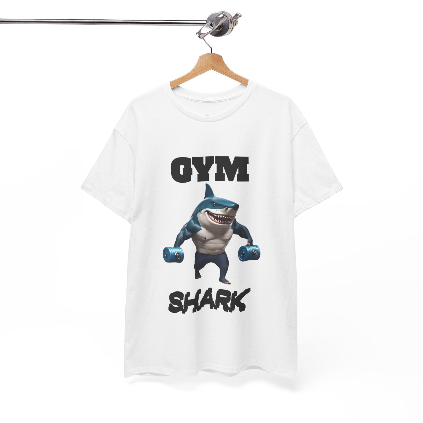 Gym Shark Performance Shirt Flashlander Cotton Unisex Charcoal Black Graphic Tee