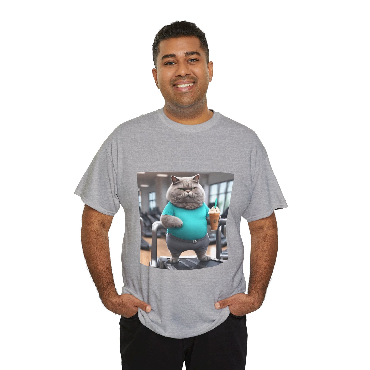 Funny Fat Cat On The Treadmill - Flashlander Gym Shirt