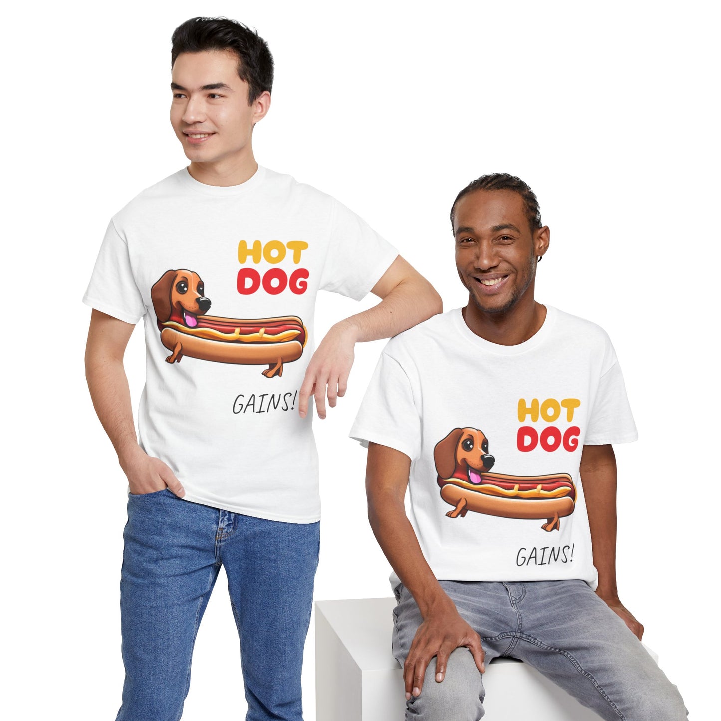 Hot Dog Gains Dachshund Dog - Flashlander Gym Shirt