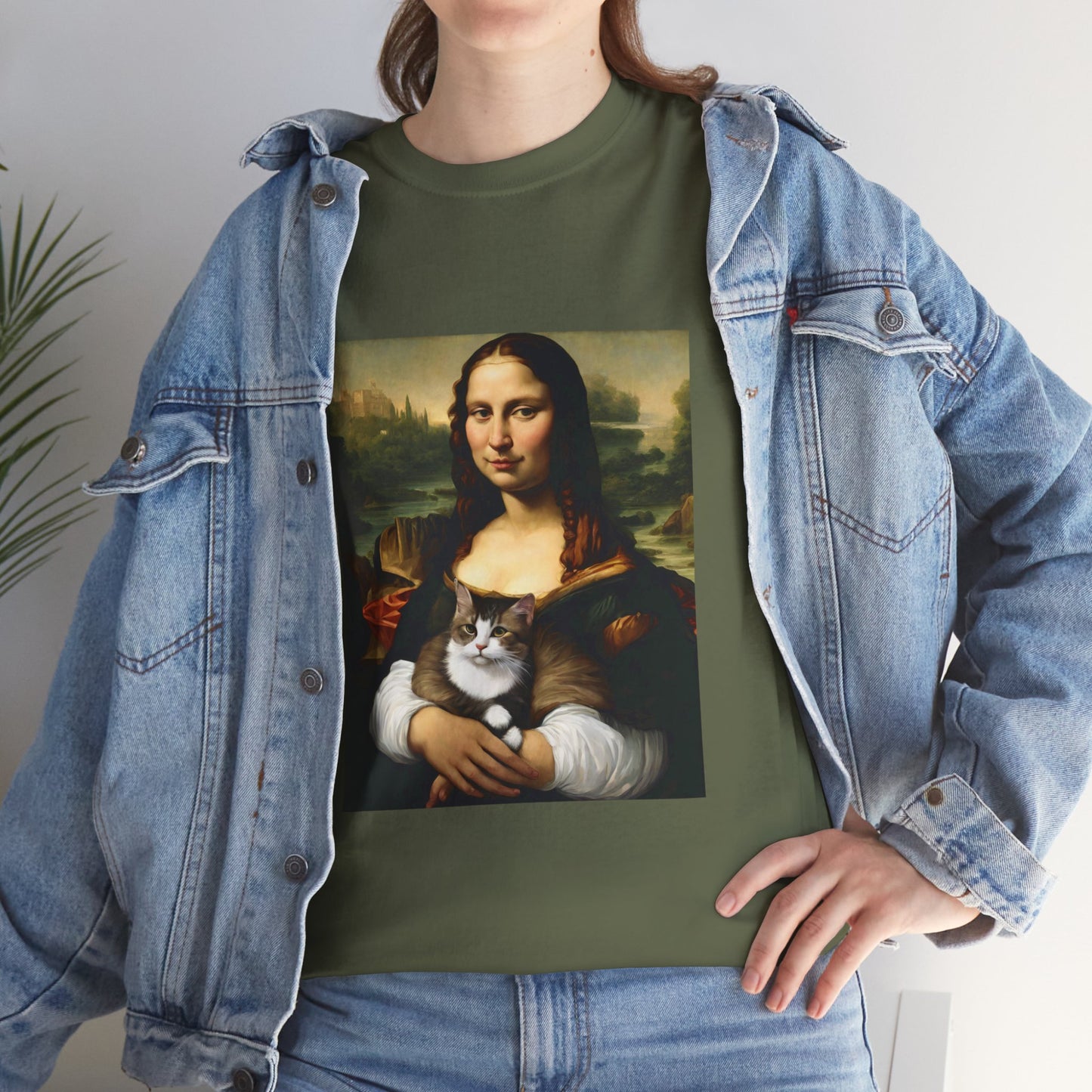 Mona Lisa with Cat - Flashlander Gym Shirt