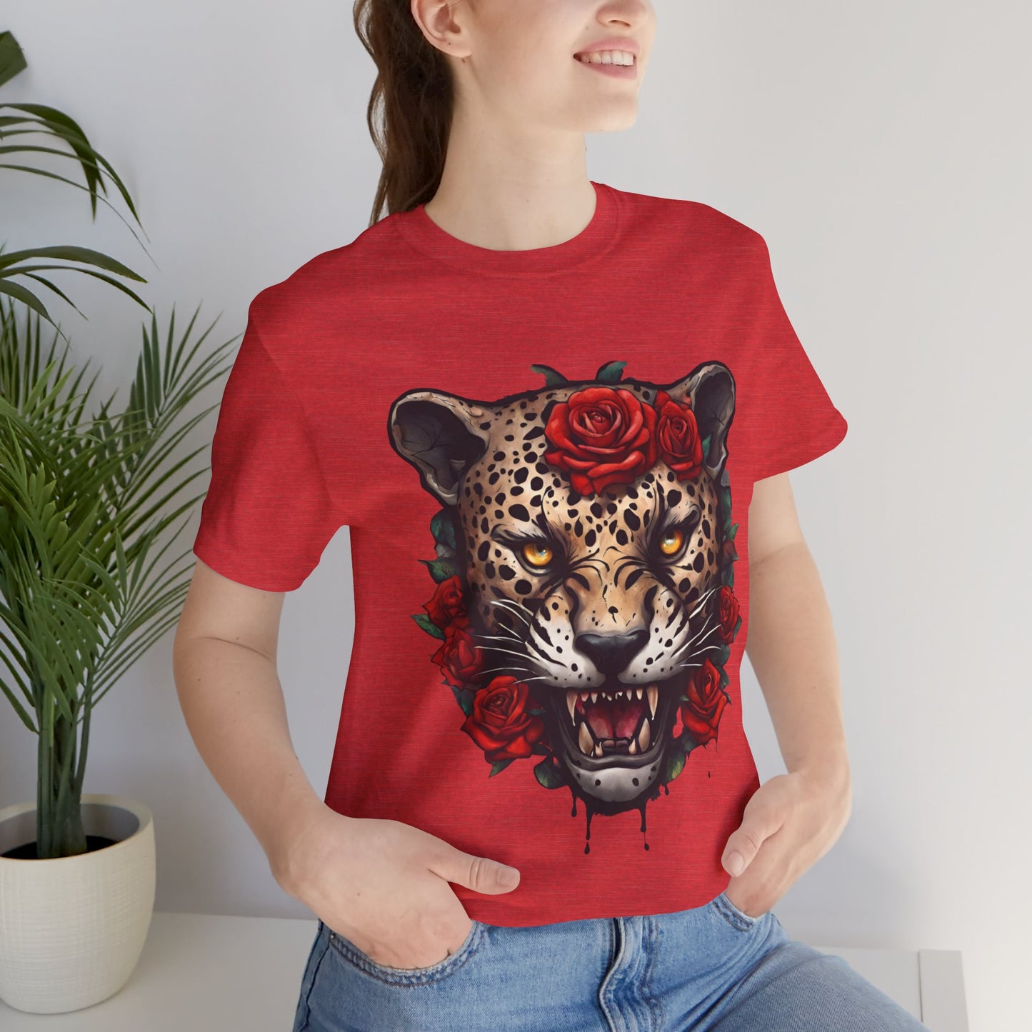 Jaguar Flames and Roses Graphic Tee Flashlander