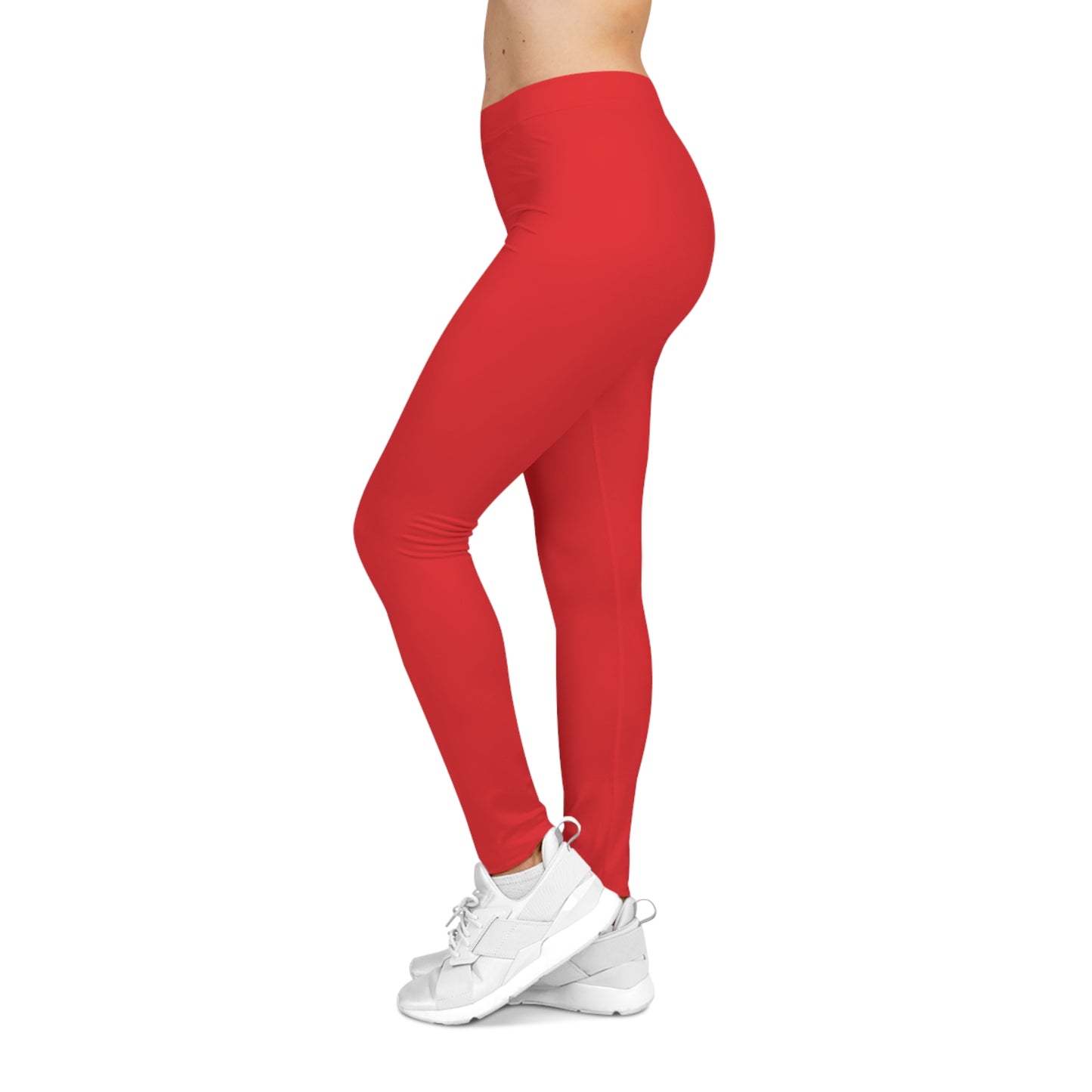 Flashlander Sportswear Evolution Women's Casual Leggings Red (AOP) Featuring Custom Motivational Quote