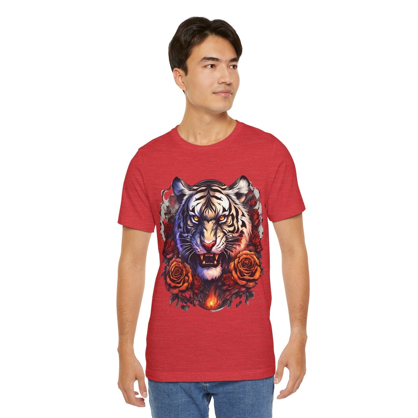 White Tiger Flames Flashlander Gym Shirt