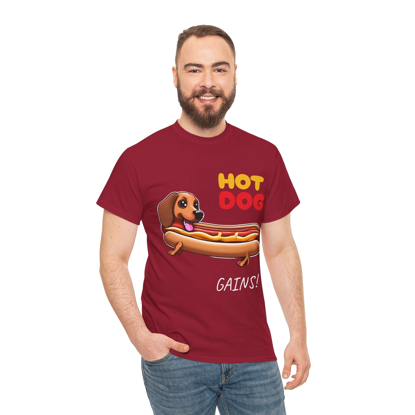 Hot Dog Gains Dachshund Dog - Flashlander Gym Shirt