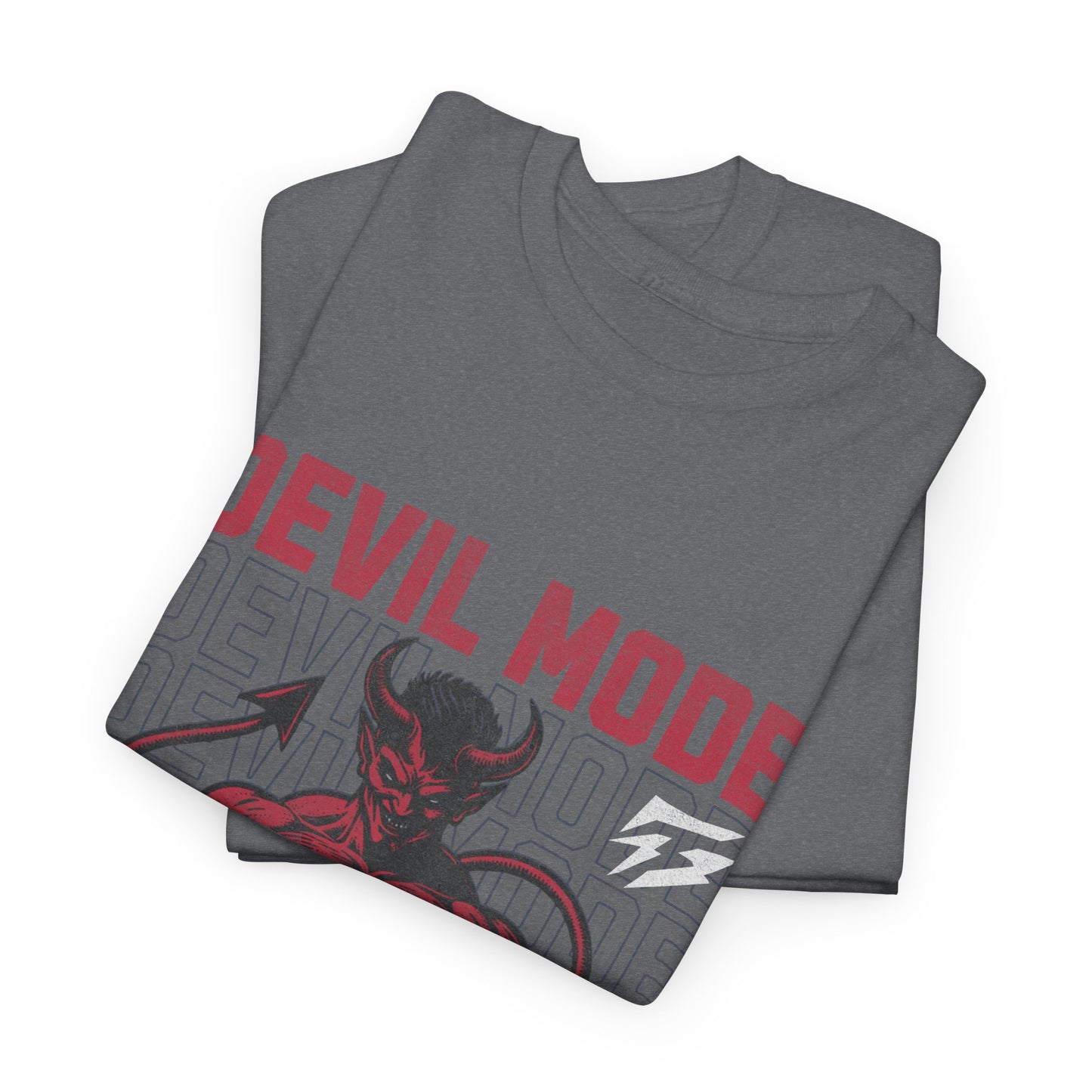 Devil Mode Gym Shirt Flashlander Cotton Unisex Charcoal Black Performance Graphic Tee