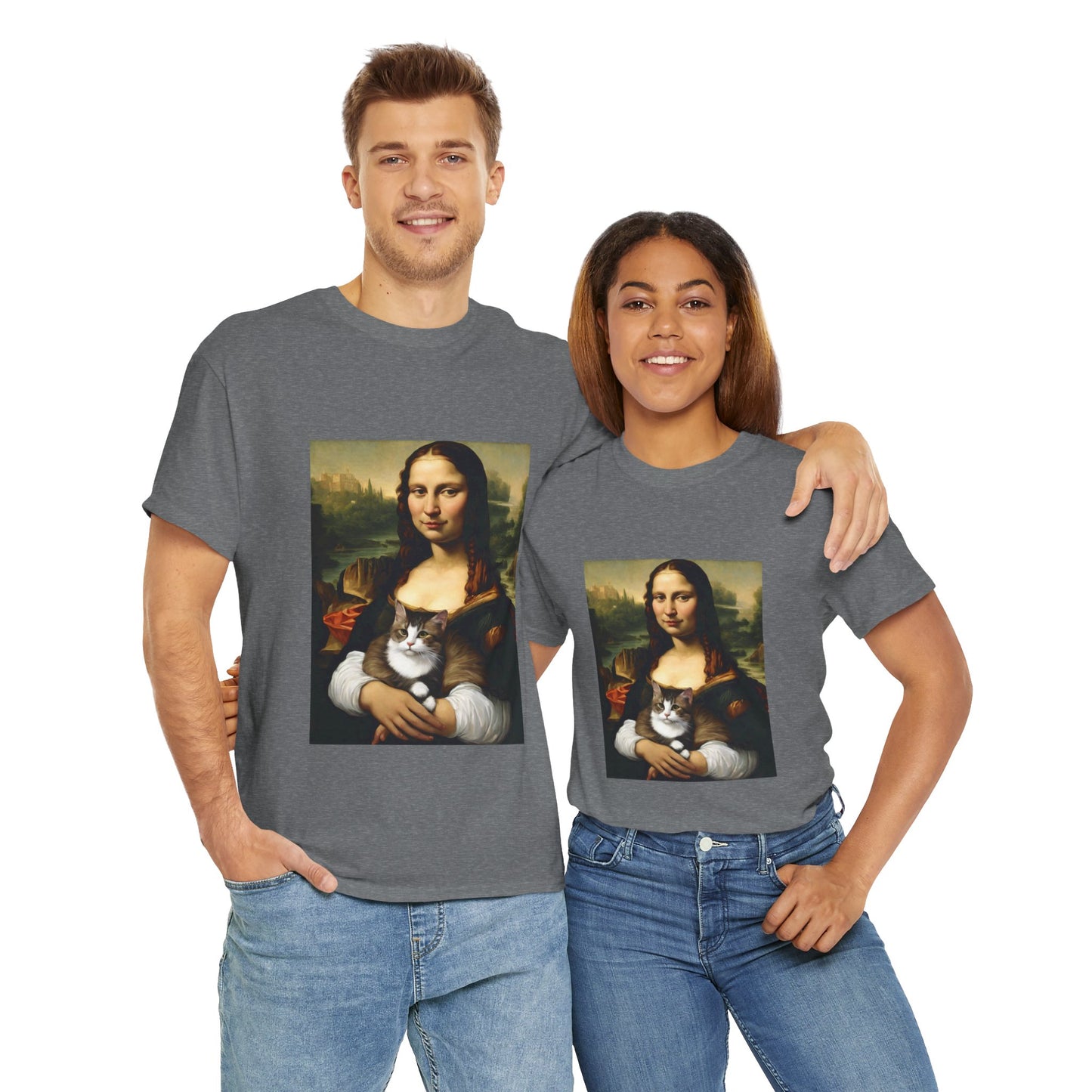 Mona Lisa with Cat - Flashlander Gym Shirt