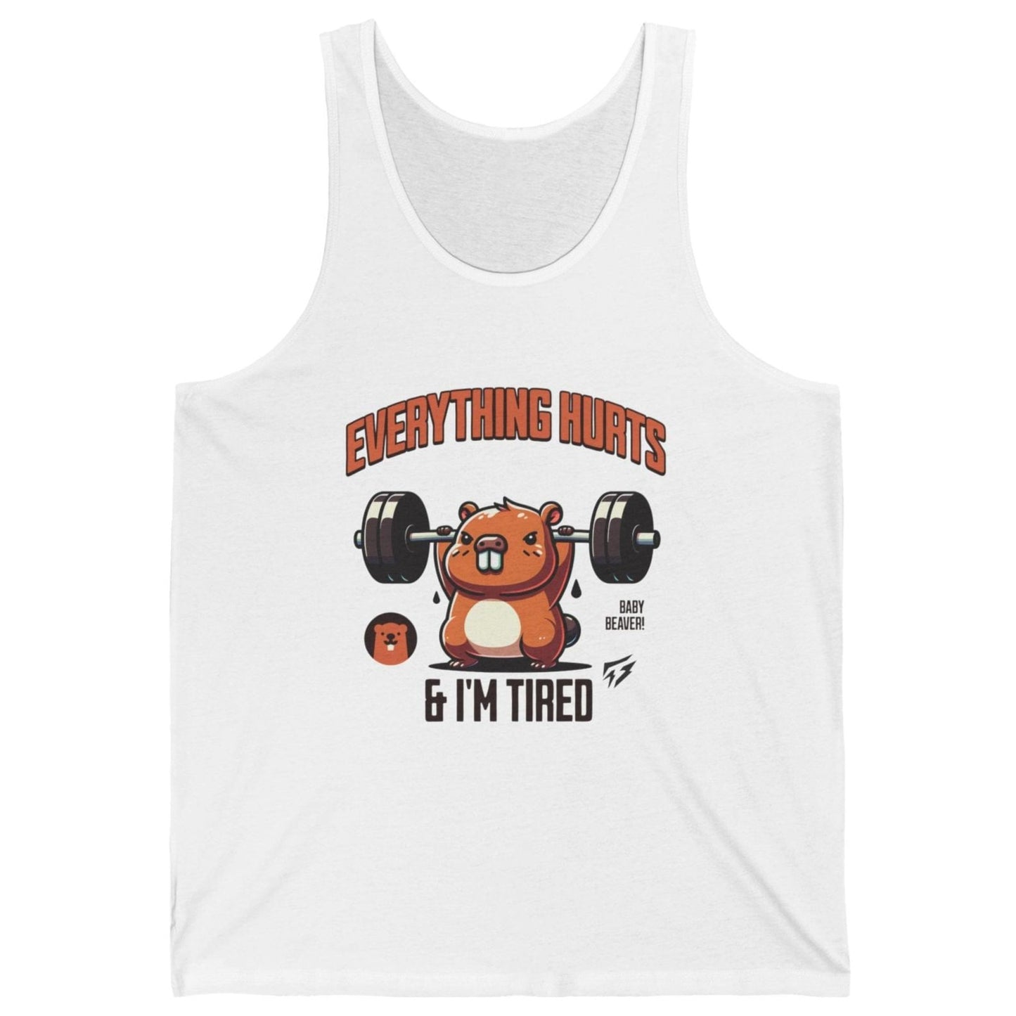 Baby Beaver Jersey Gym Tank Flashlander Cotton Unisex White