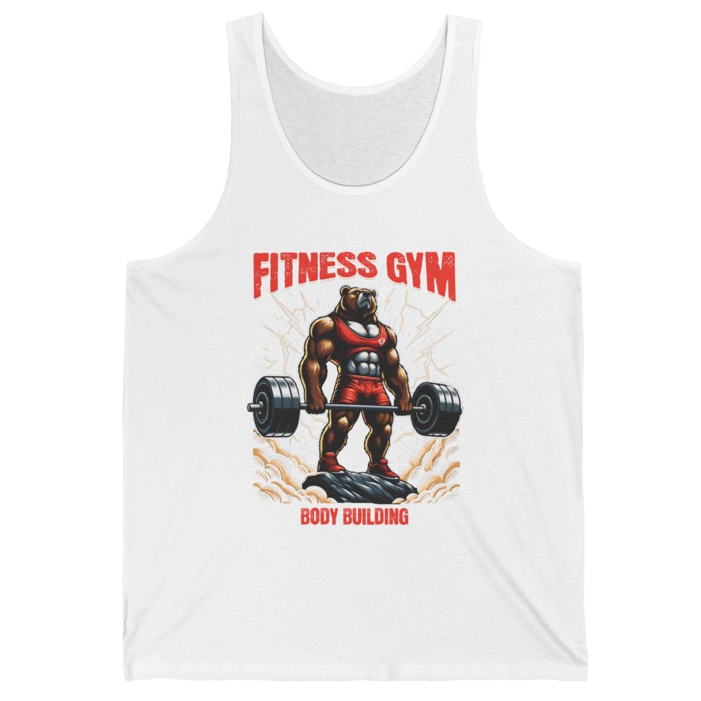 Muscle Bear Bodybuilding Vintage Gym Cotton Unisex Jersey Tank Flashlander Charcoal Black