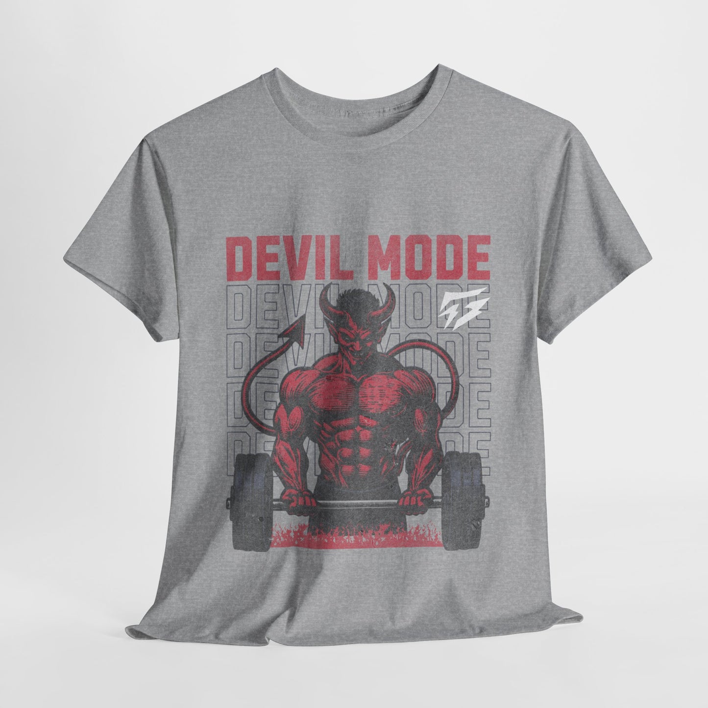 Devil Mode Gym Shirt Flashlander Cotton Unisex Charcoal Black Performance Graphic Tee