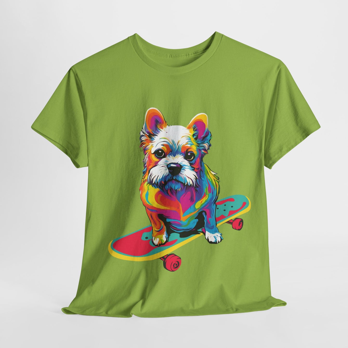 T-shirt de sport Flashlander avec chien skateboardant Pop Art