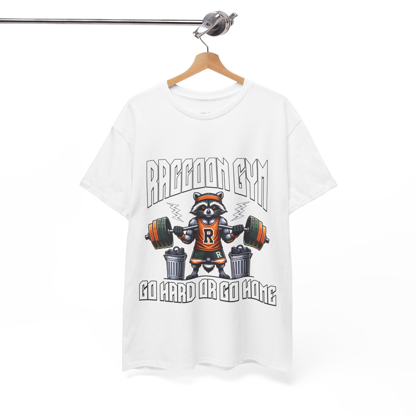 Raccoon Bodybuilder Shirt Flashlander Go Hard or Go Home Gym T-Shirt Cotton Unisex Graphic Tee