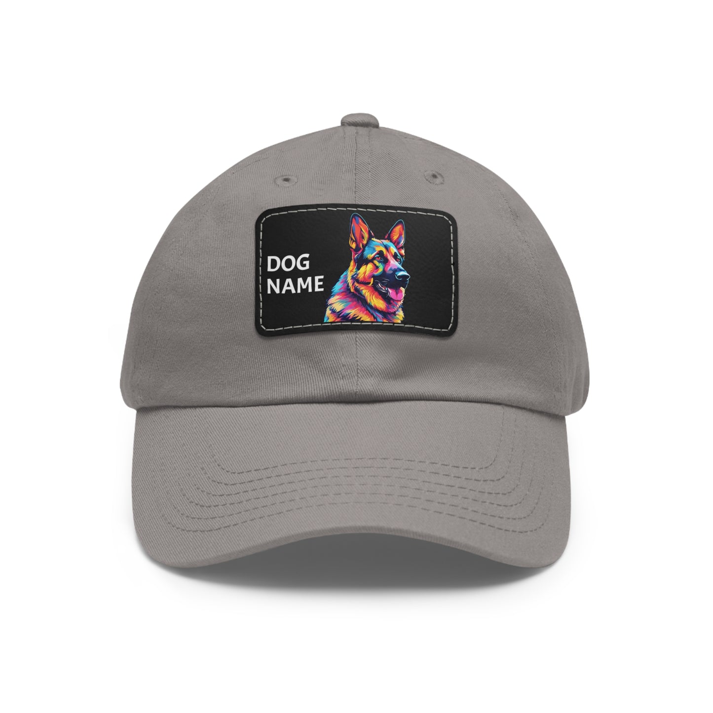 German Shepherd Dog Hat Pop Art Hat Dad Hat with Patch (Rectangle) Baseball Cap