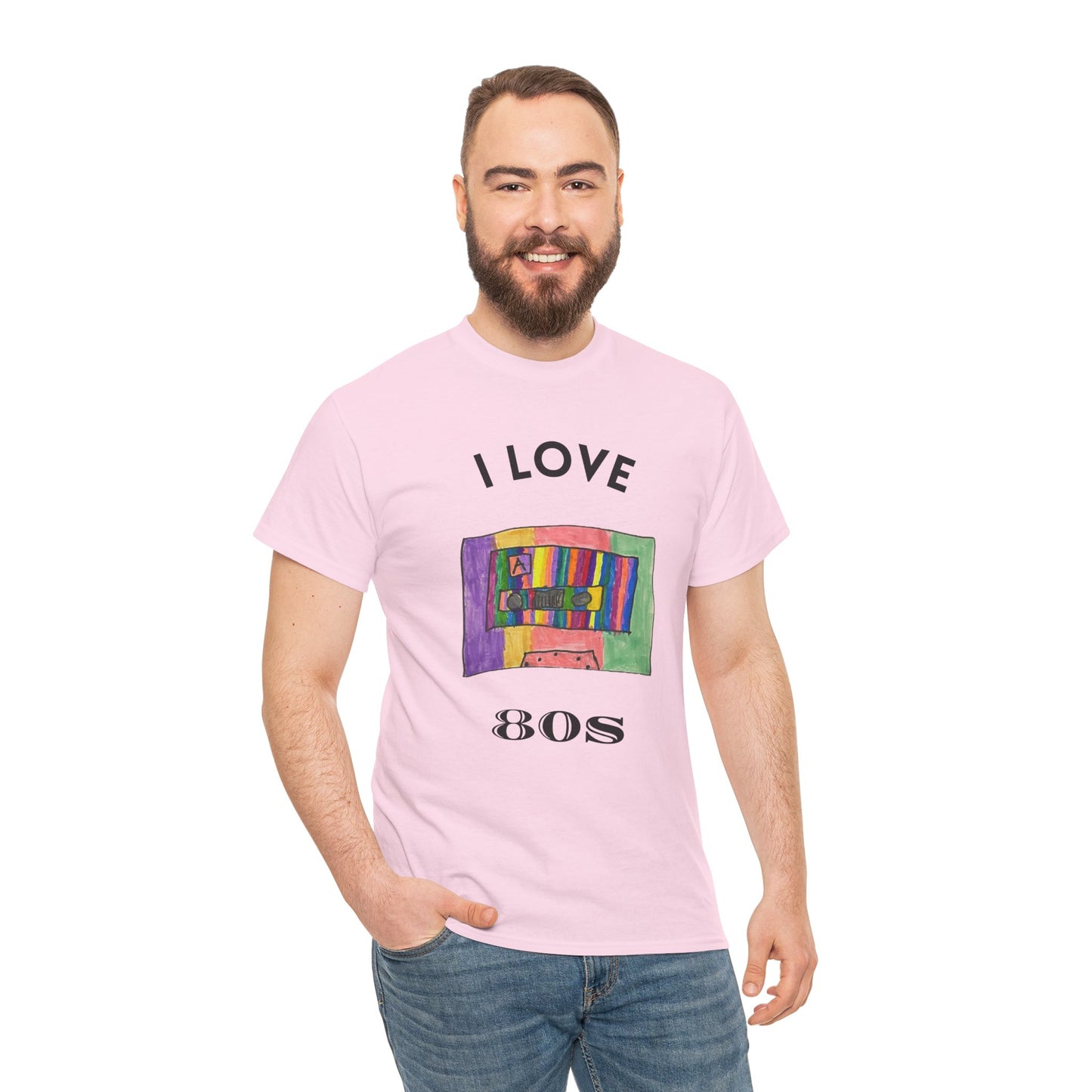 Retro Vibes Art Pop Cassette Tape I Love 80's - Flashlander Gym Shirt