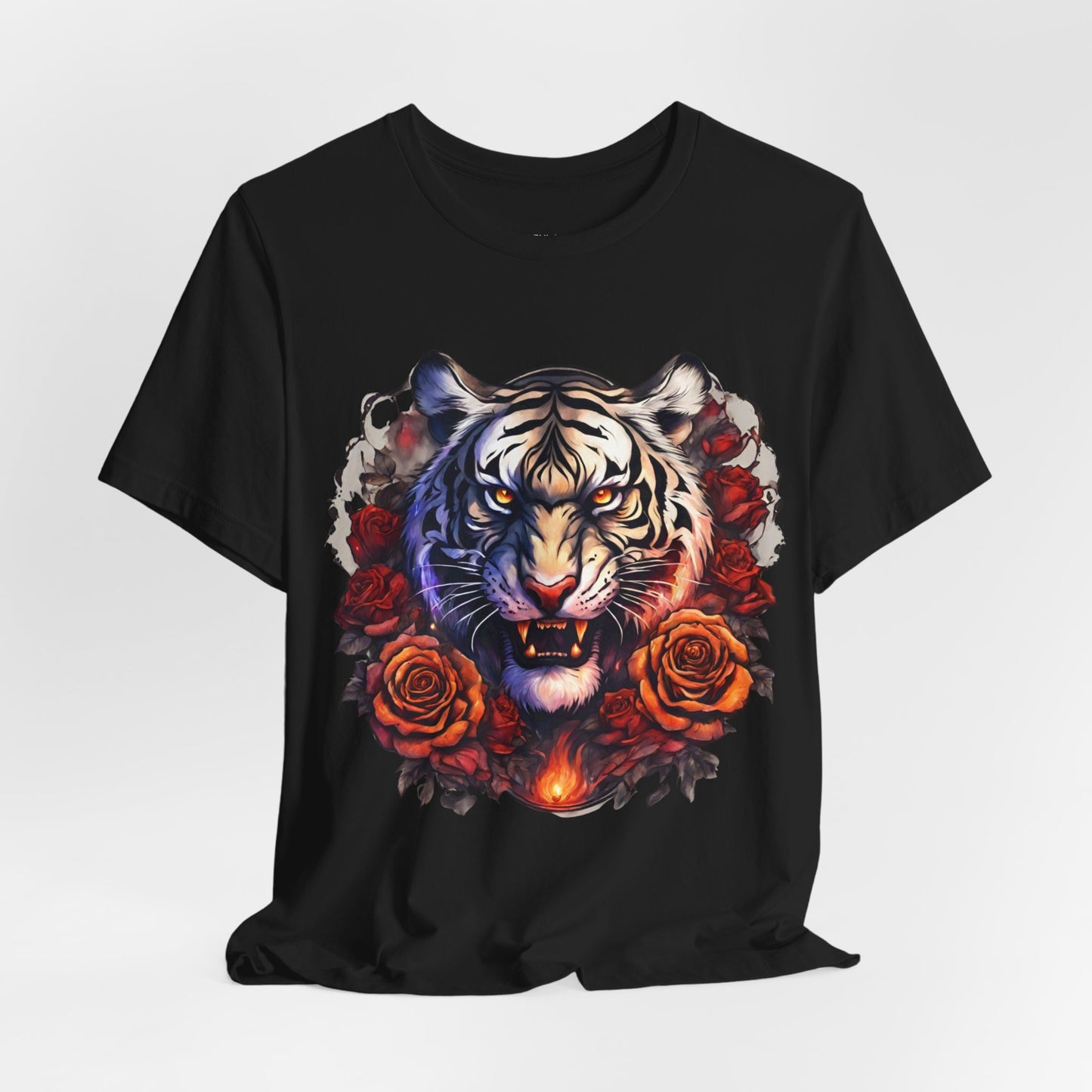 White Tiger Flames Flashlander Gym Shirt