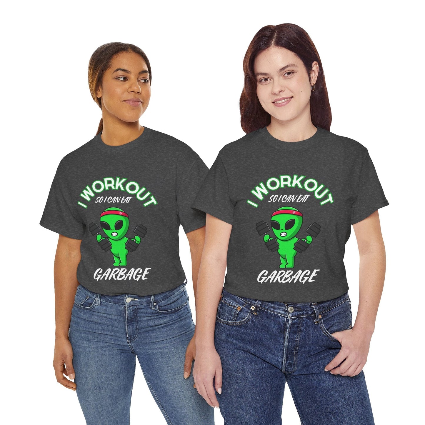 Alien I Workout So I Can Eat Garbage Graphic Tee Flashlander