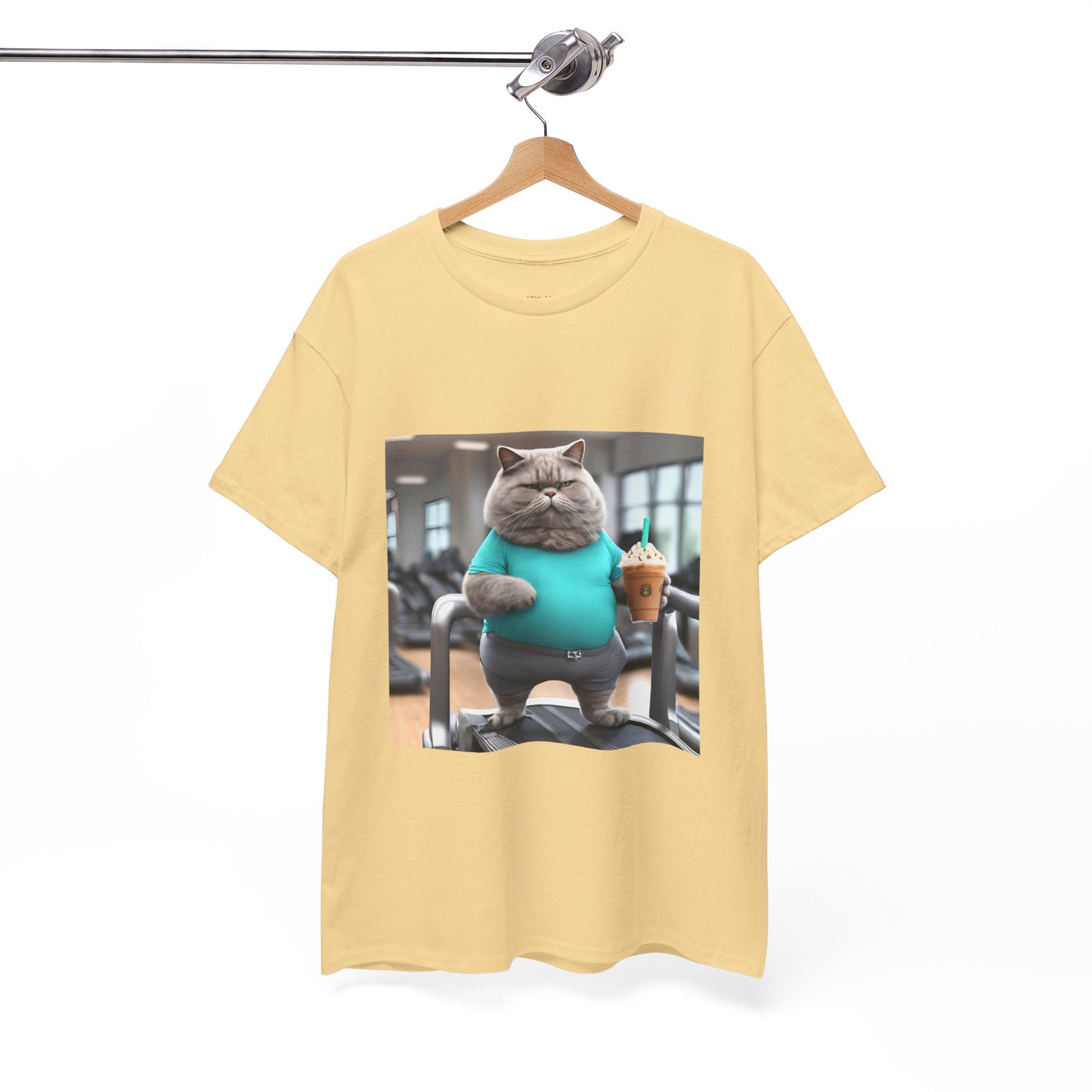 Funny Fat Cat On The Treadmill - Flashlander Gym Shirt