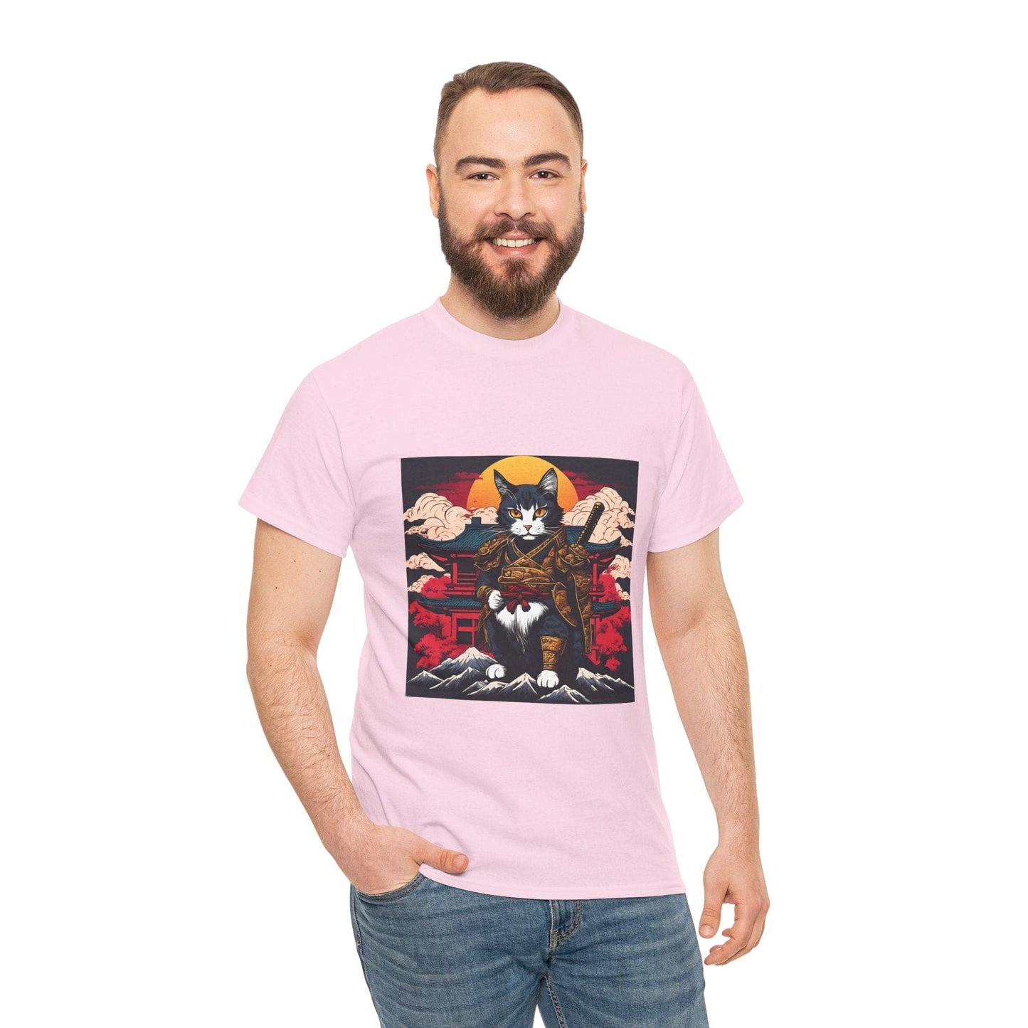 Samurai Cat Cartoon Anime - Flashlander Gym Shirt