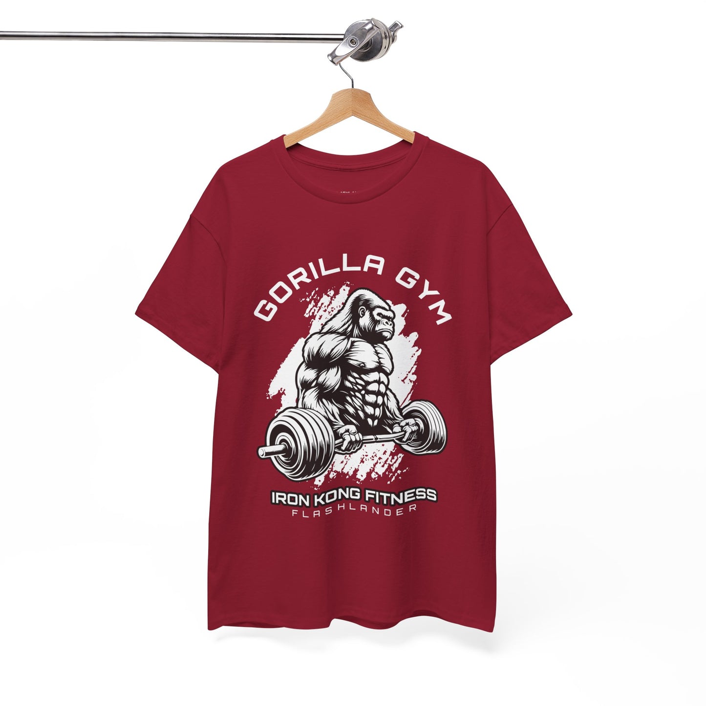 T-shirt de sport Gorilla Flashlander en coton unisexe, noir anthracite, graphique de performance