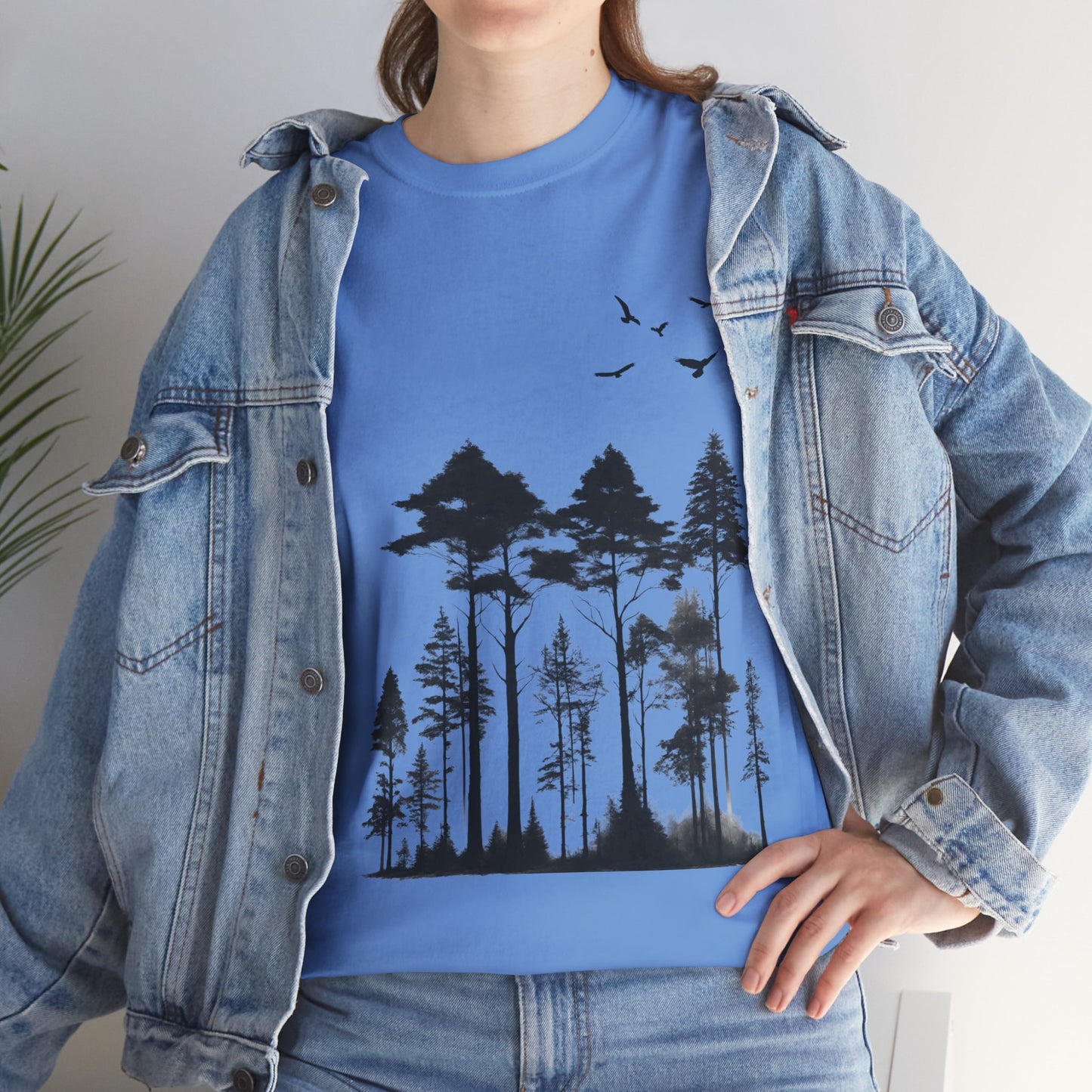 Camisa del bosque de pinos Camiseta unisex de algodón pesado Flashlander