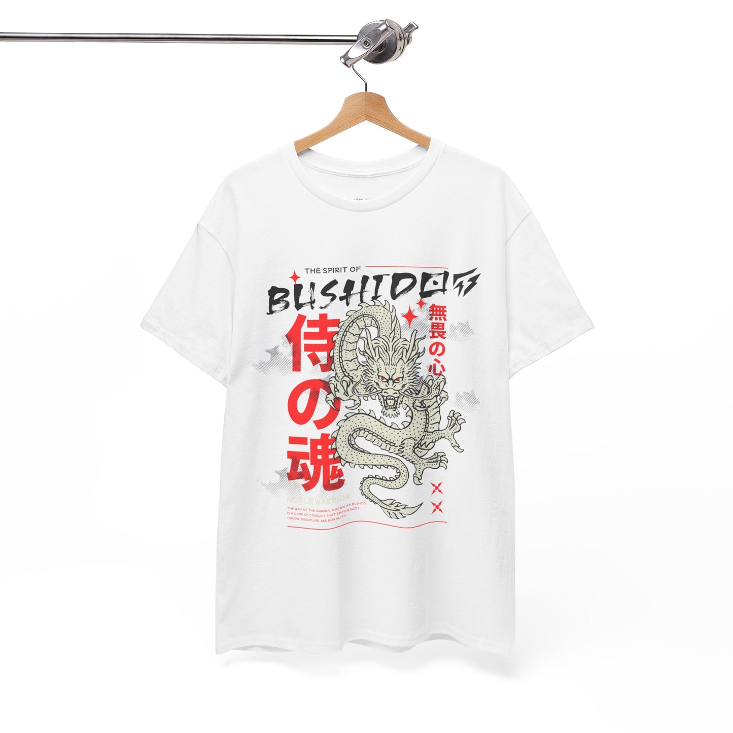 Dragon Gym Shirt The Spirit of Bushido T-Shirt Flashlander Cotton Unisex Charcoal Black Graphic Tee