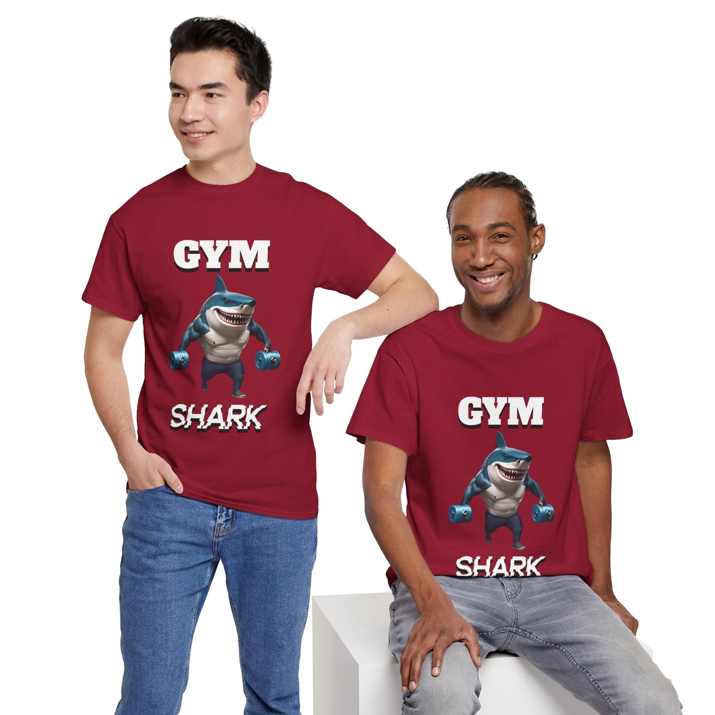 Gym Shark Performance Shirt Flashlander Cotton Unisex Charcoal Black Graphic Tee