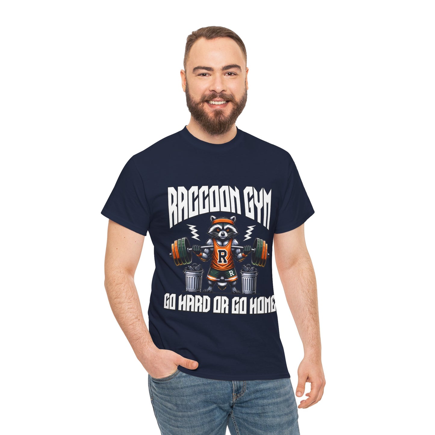 Raccoon Bodybuilder Shirt Flashlander Go Hard or Go Home Gym T-Shirt Cotton Unisex Graphic Tee