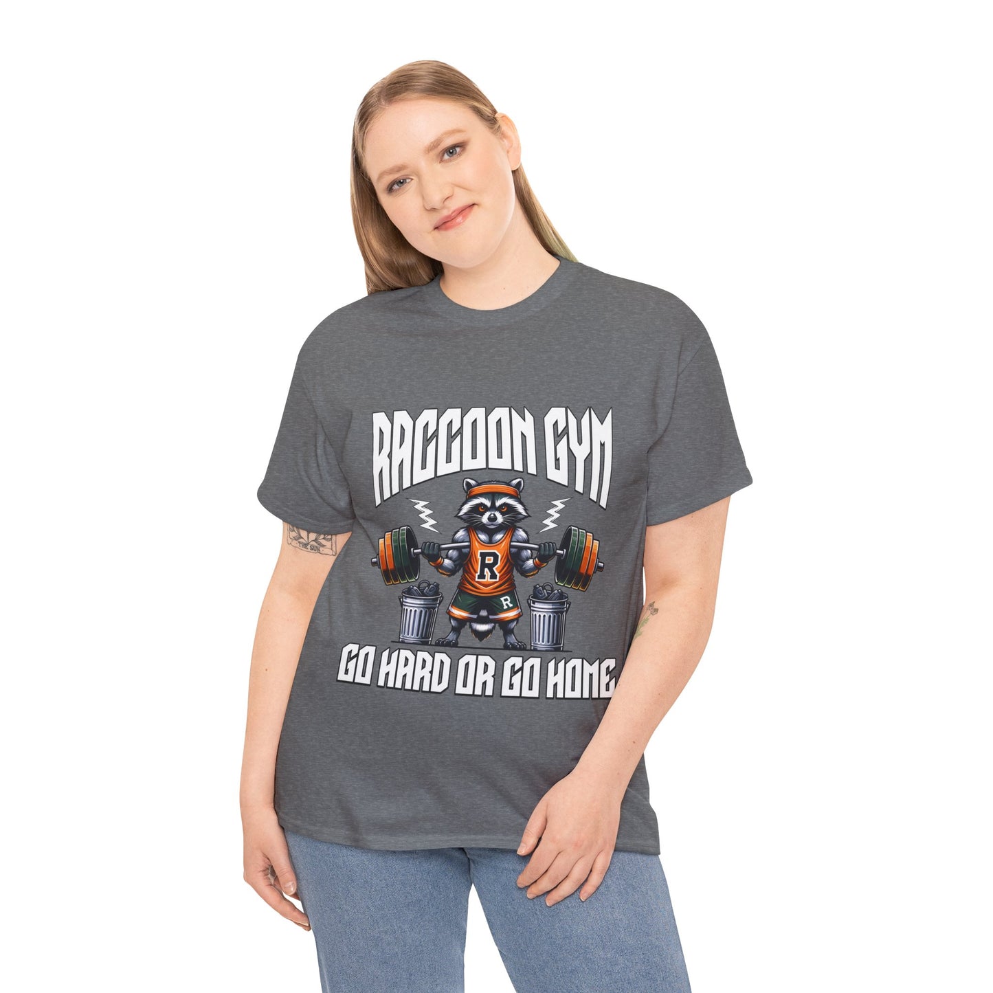 Raccoon Bodybuilder Shirt Flashlander Go Hard or Go Home Gym T-Shirt Cotton Unisex Graphic Tee