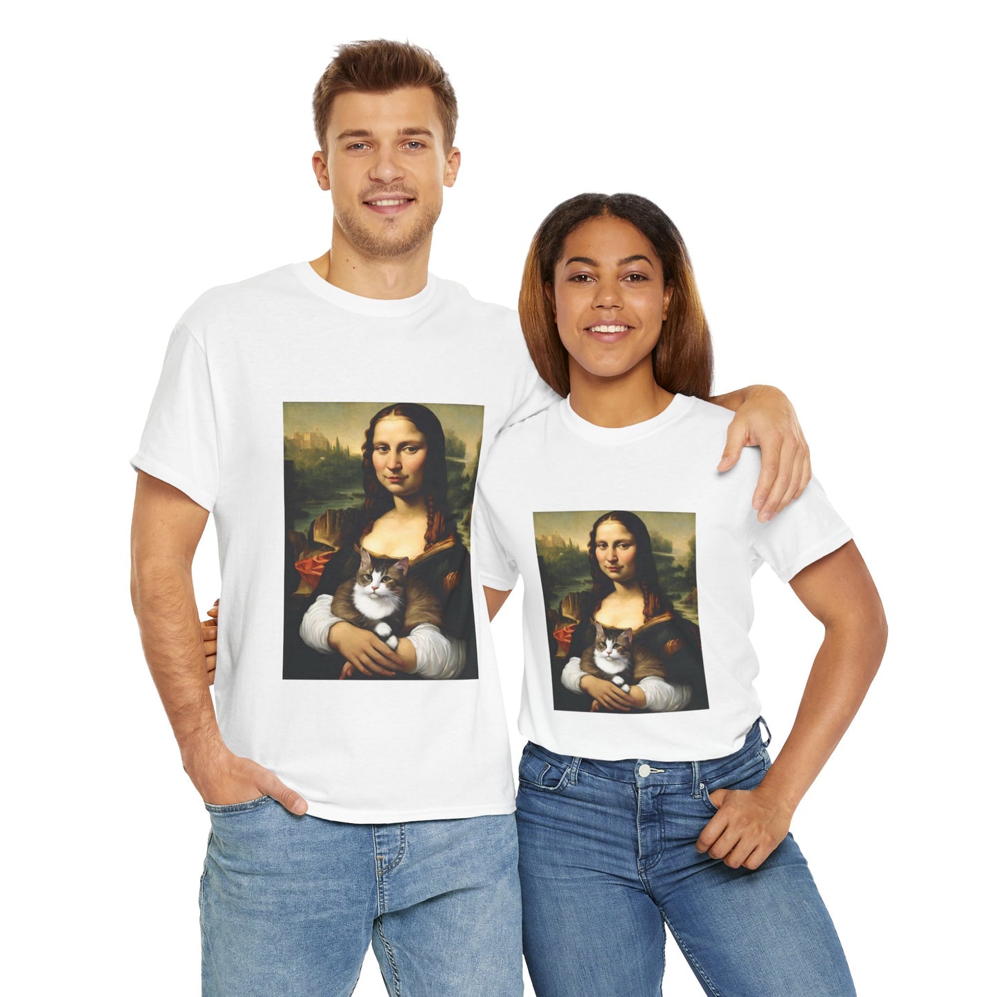 Mona Lisa with Cat - Flashlander Gym Shirt