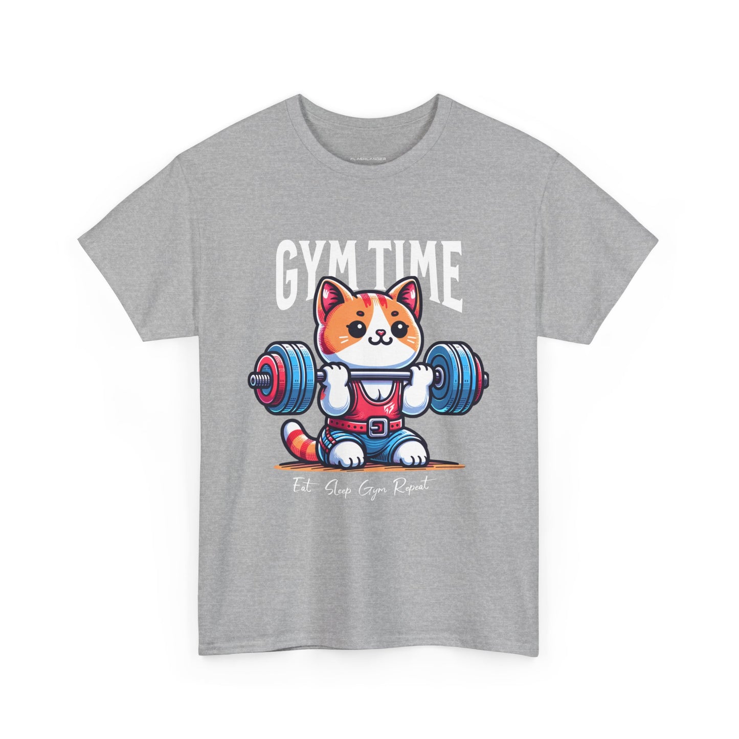 Cute Cat Gym Time Shirt Flashlander Graphic Tee