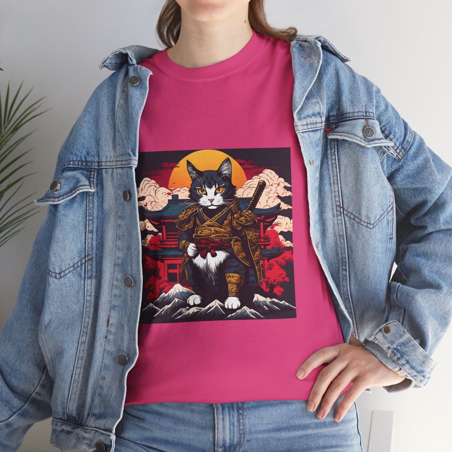 Samurai Cat Cartoon Anime - Flashlander Gym Shirt