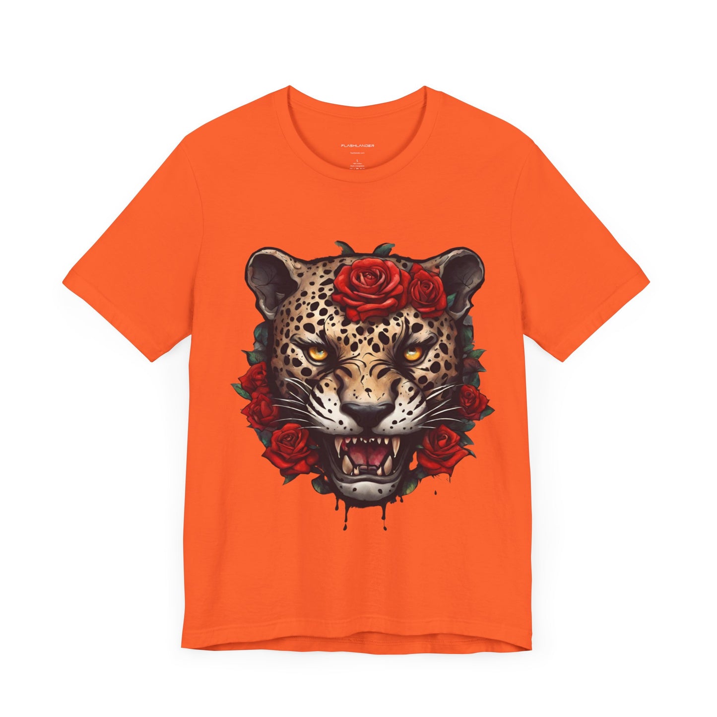 Jaguar Flames and Roses Graphic Tee Flashlander