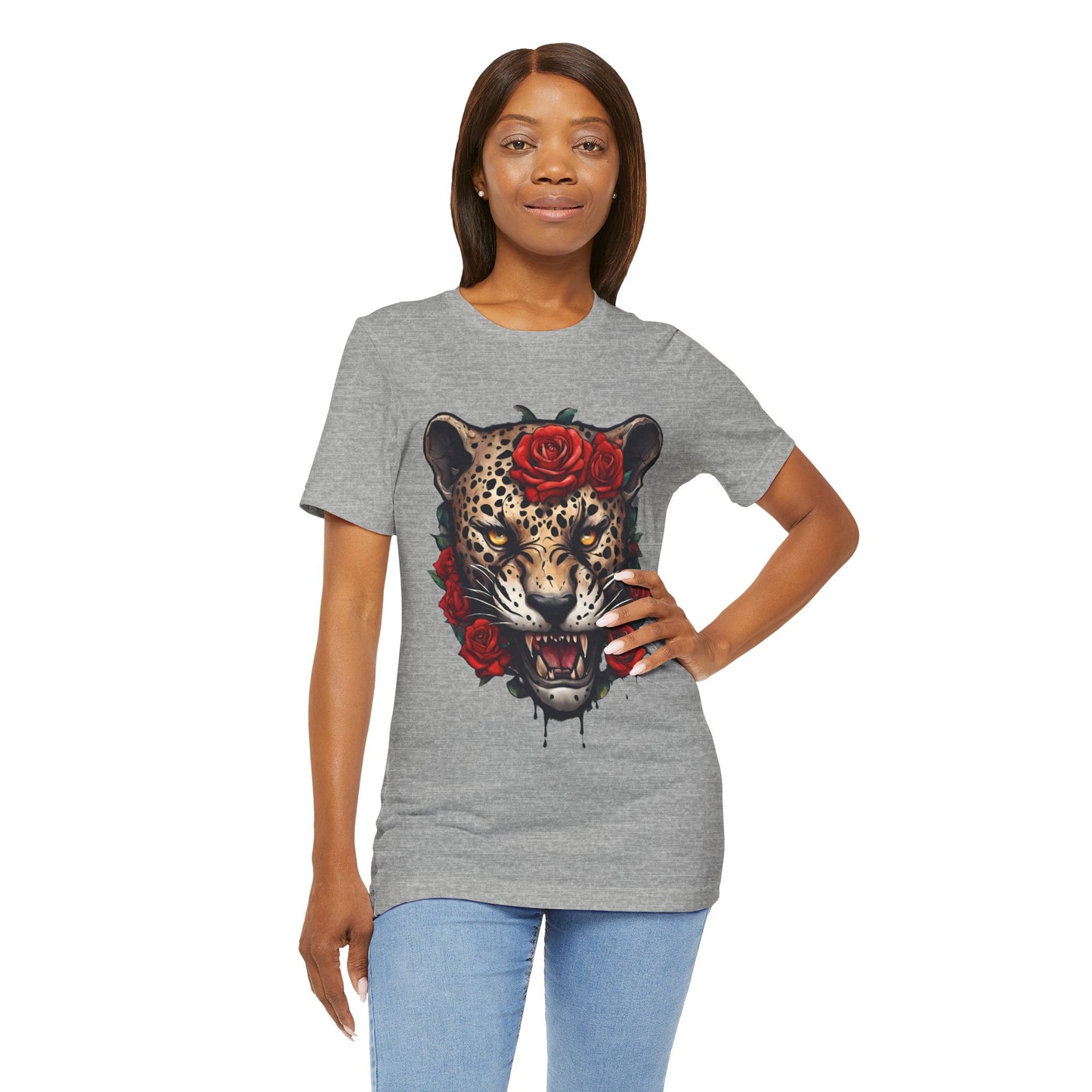 Jaguar Flames and Roses Graphic Tee Flashlander