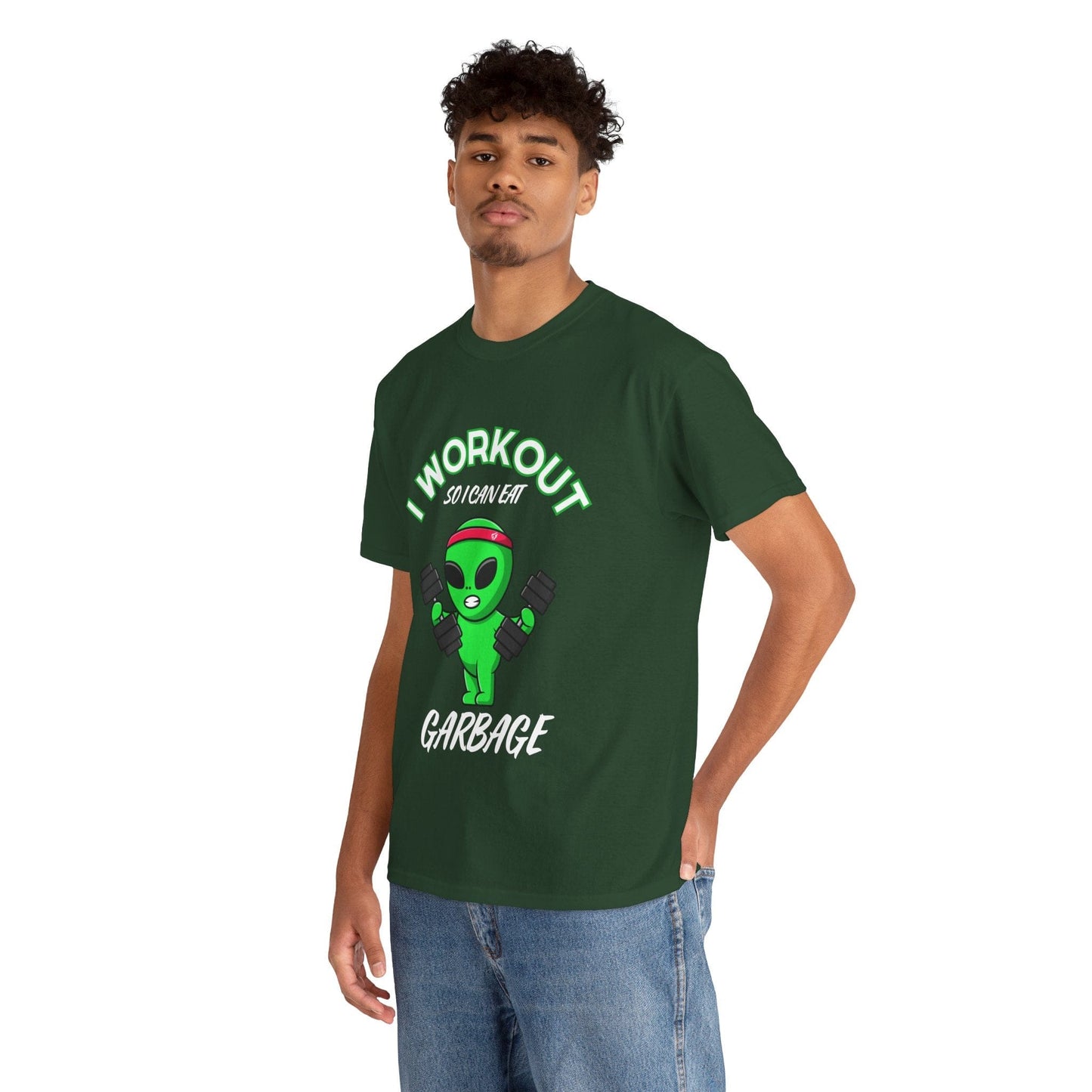 Alien I Workout So I Can Eat Garbage Graphic Tee Flashlander