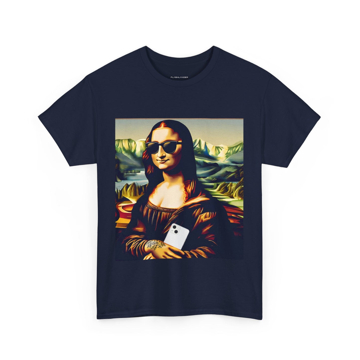 Funny modern Mona Lisa - Flashlander Gym Shirt