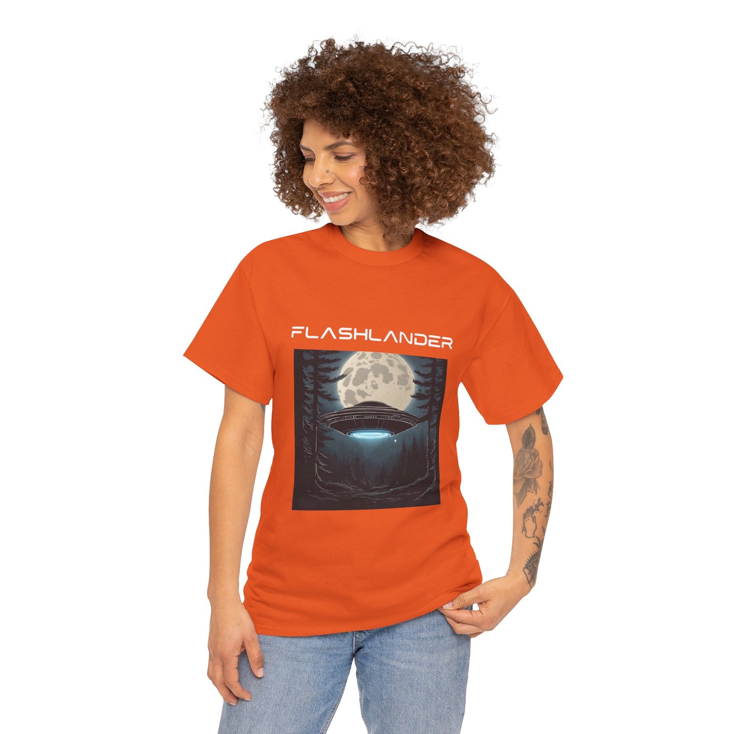 UFO Soaring Low in the Forest Tee Flashlander Gym Shirt